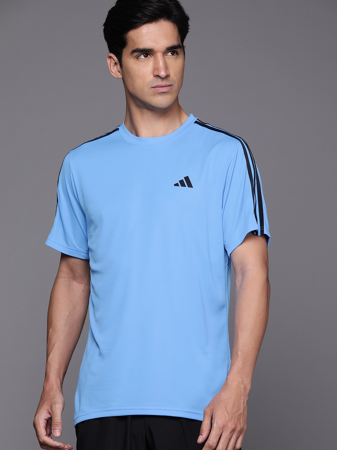 

ADIDAS Training Essentials Base 3-Striped T-shirt, Blue