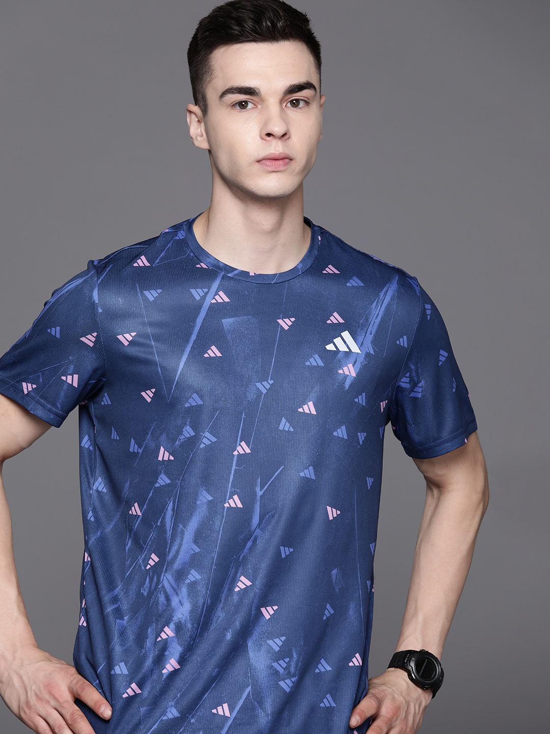 

ADIDAS Printed IT BL Running T-shirt, Blue