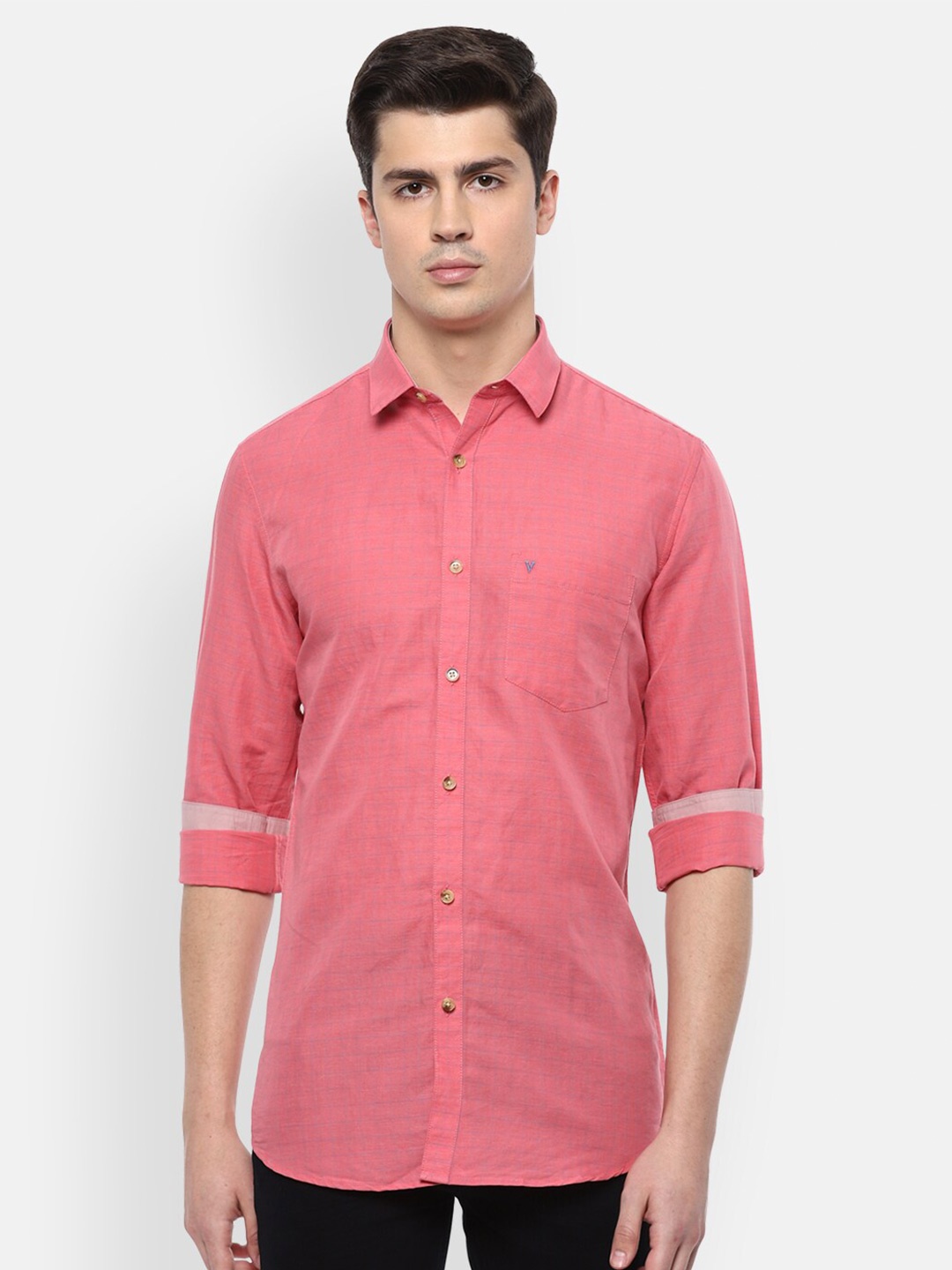 

Van Heusen Sport Slim Fit Spread Collar Full Sleeves Casual Shirt, Pink