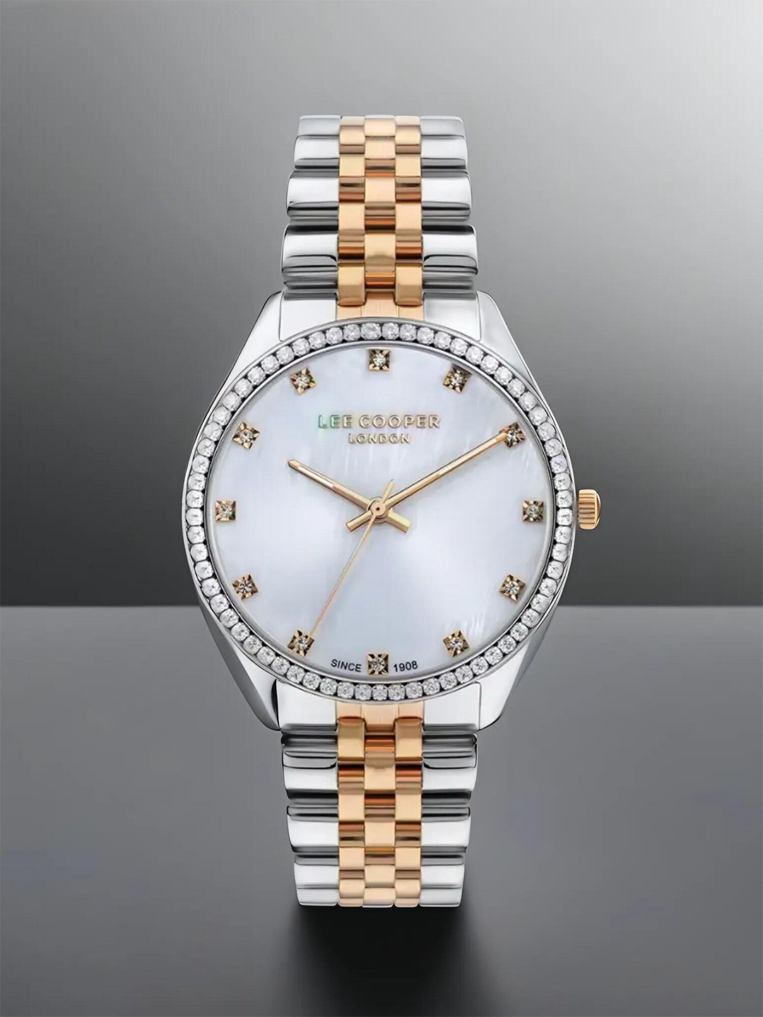 

Lee Cooper Women Mother of Pearl Stainless Steel Bracelet Style Straps Watch LC07831.220, White