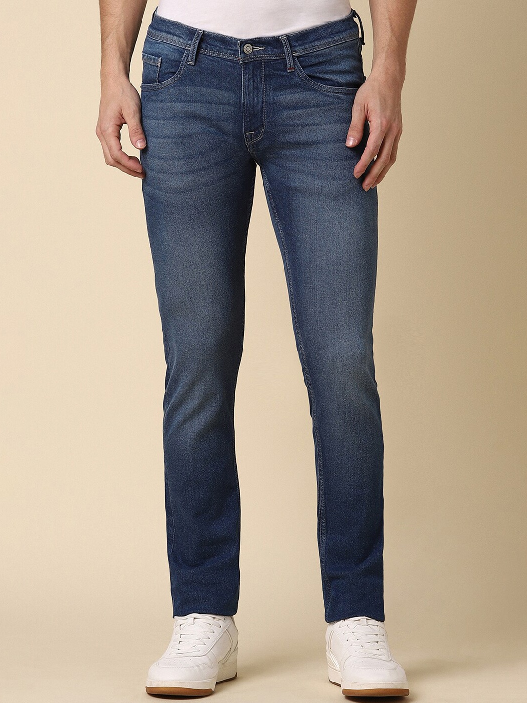 

Allen Solly Men Skinny Fit Mid Rise Clean Look Stretchable Jeans, Navy blue