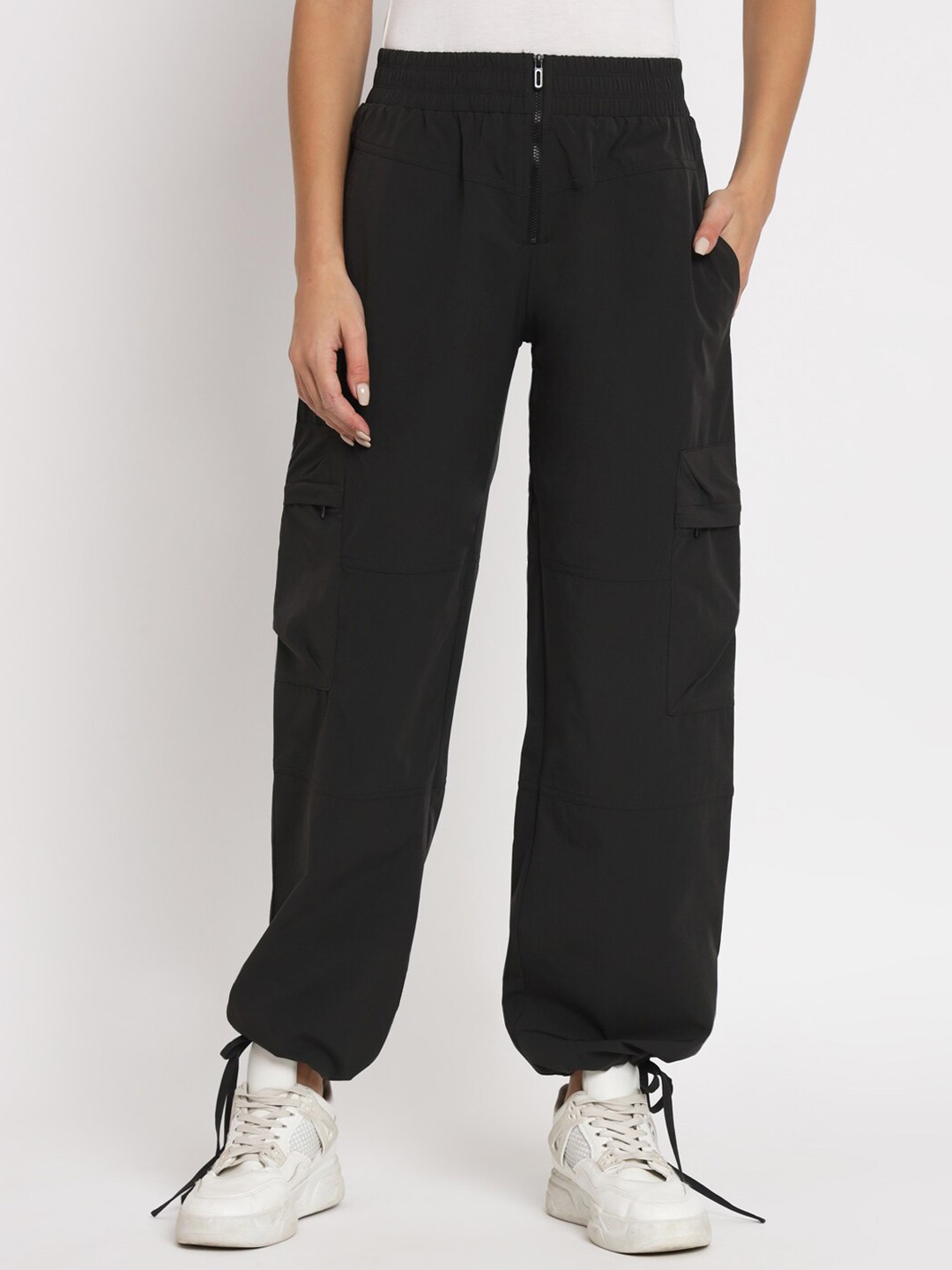 

VividArtsy Women Mid-Rise Tapered Fit Cargo Joggers, Grey