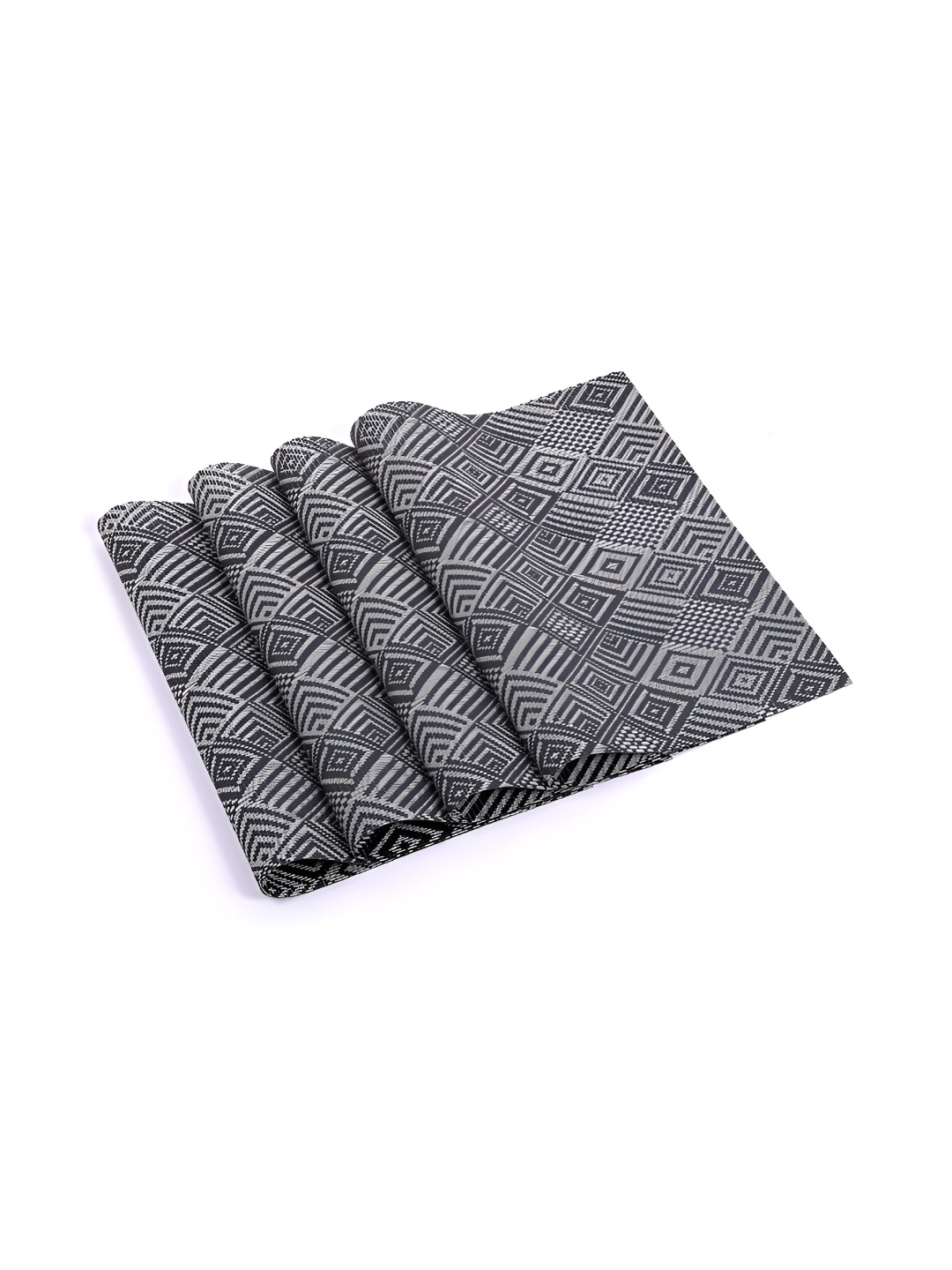 

Wosta Grey & Black 6 Pieces Geometric Printed Rectangle Table Placemats