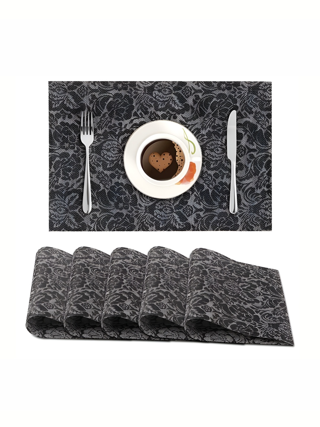 

Wosta Black 2 Pieces Waterproof Anti Slip Rectangle Table Placemats