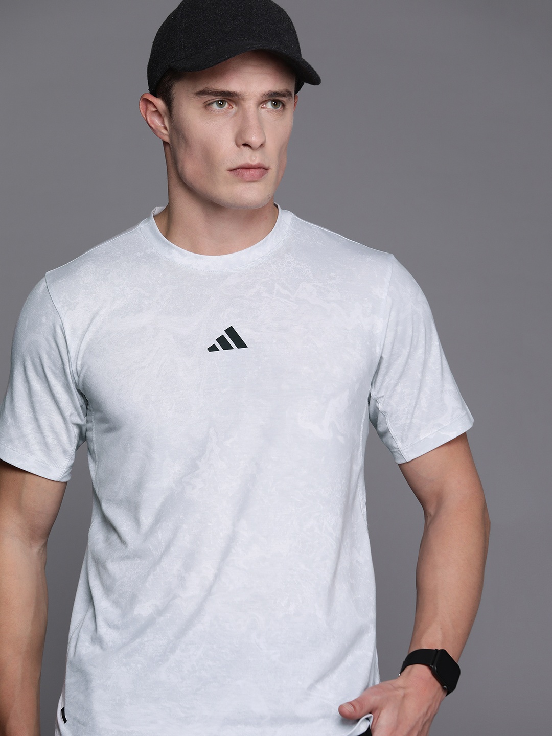 

ADIDAS Slim Fit Power Workout T-shirt, White