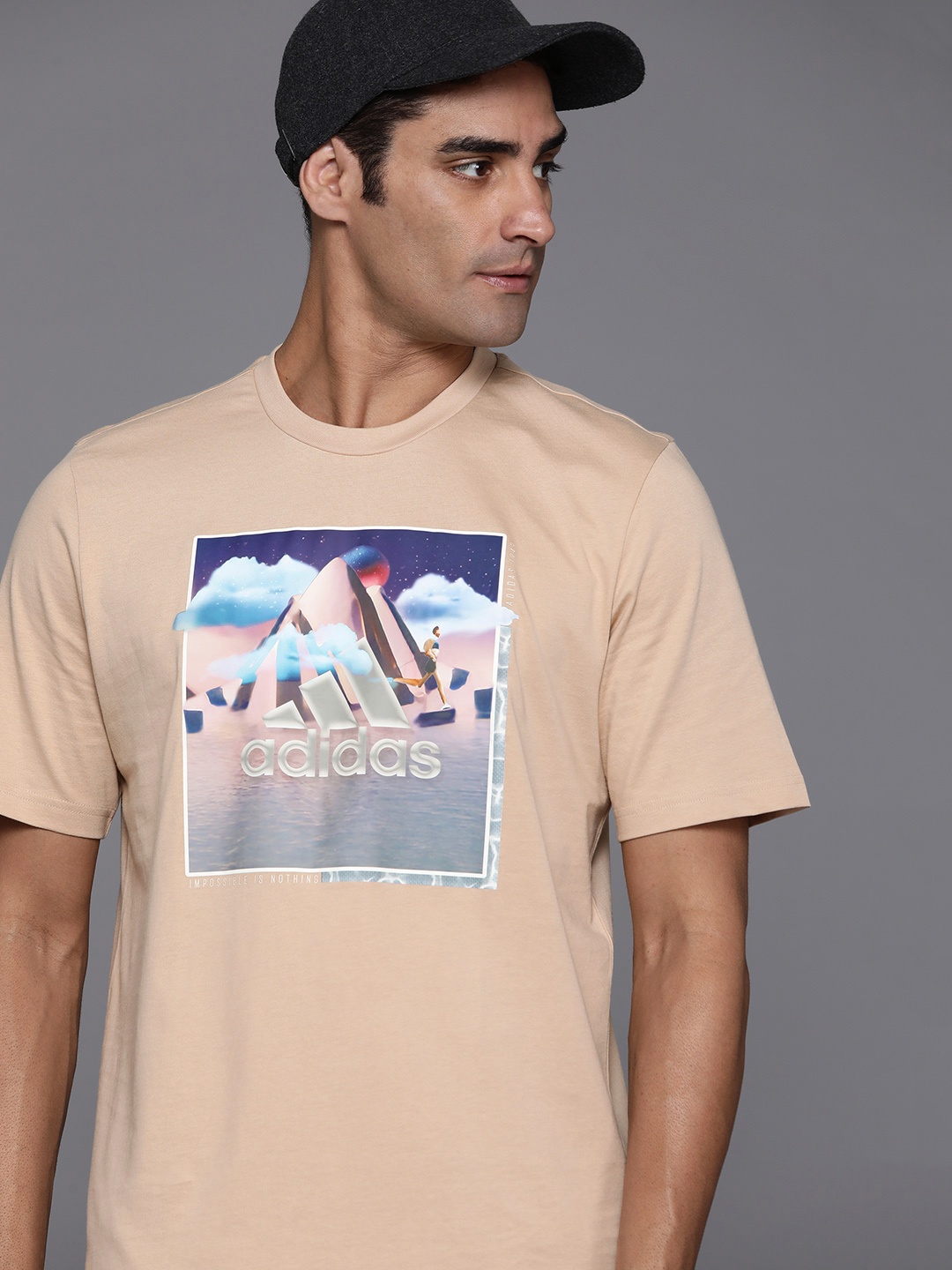 

ADIDAS Pure Cotton Landscape Badge T-shirt, Beige