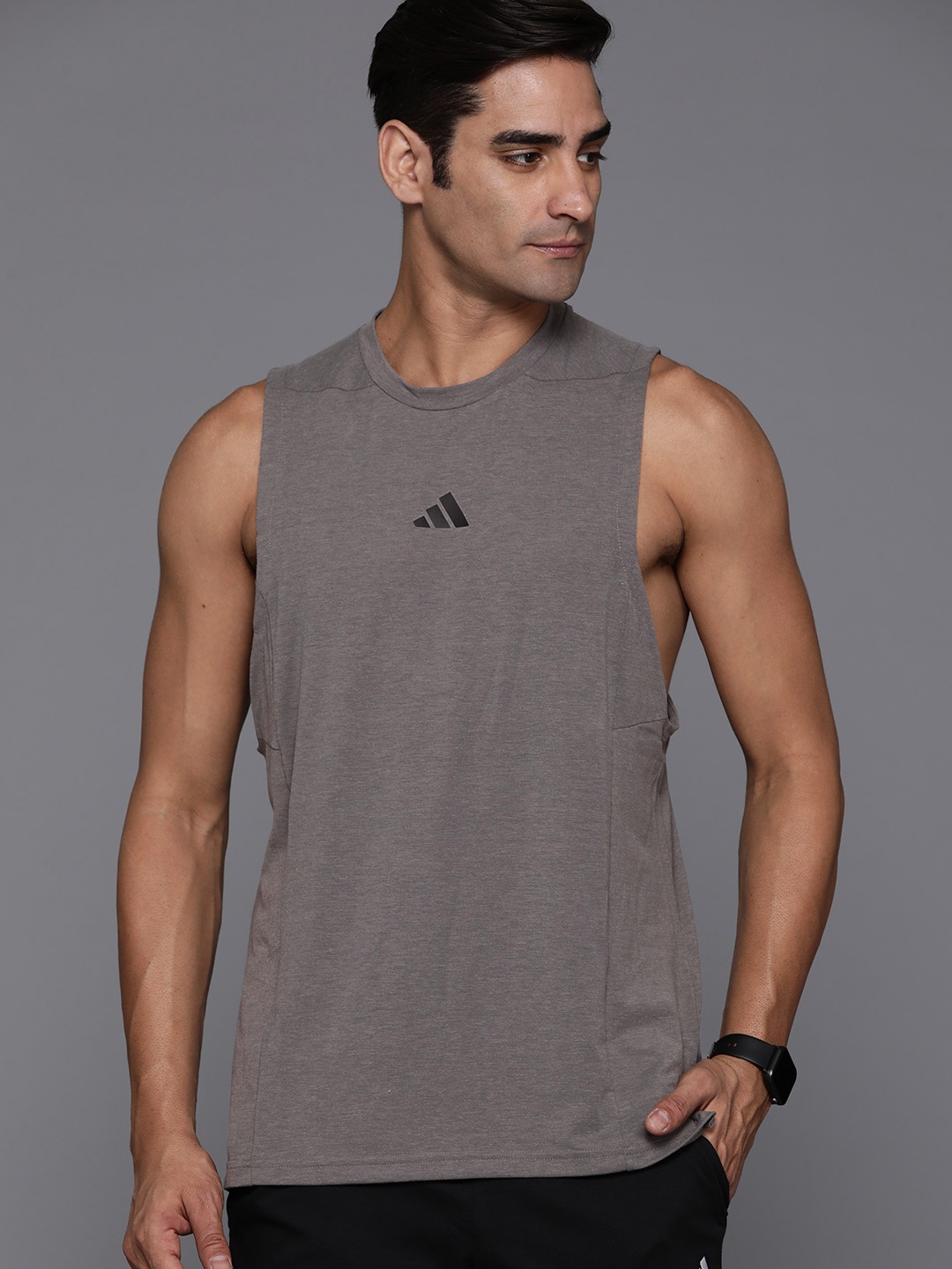 

ADIDAS Designed For Training Workout Tank T-shirt, Charcoal