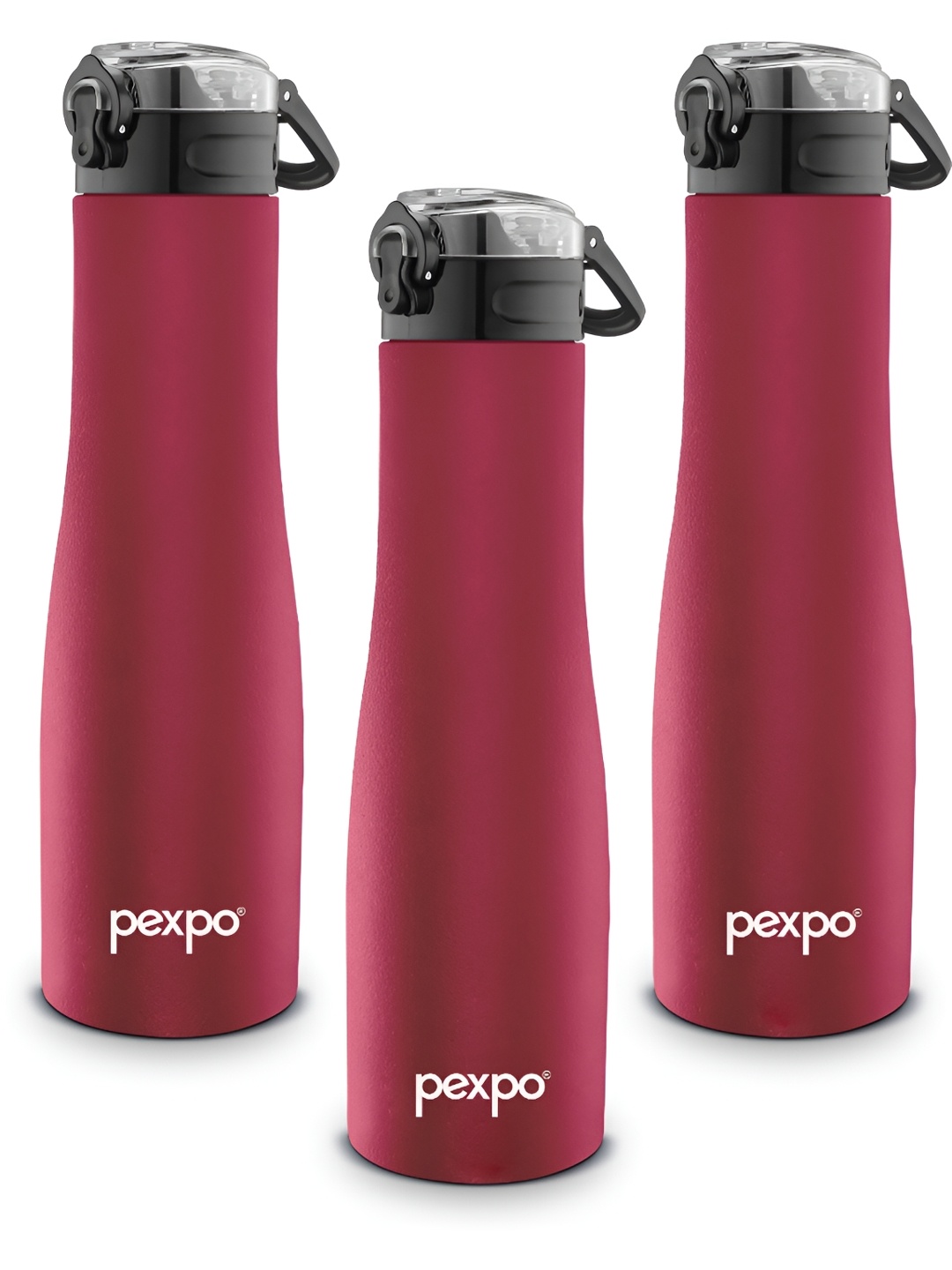 

Pexpo MONACO 3pc Sipper Cap Stainless Steel 1L Single wall Red Water Bottle, Maroon