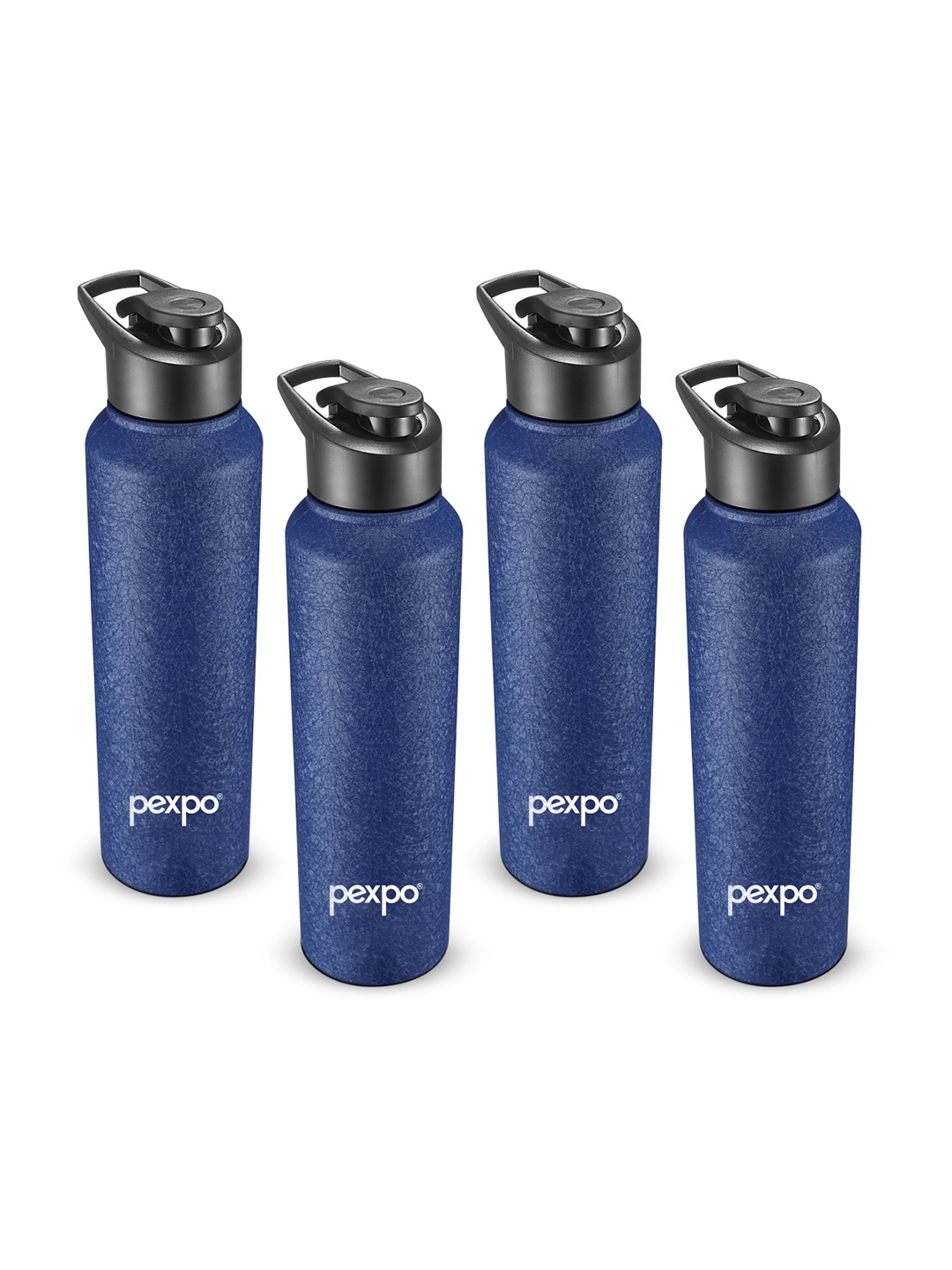 

Pexpo CHROMO Set of 4 Sports & Hiking Stainless Steel 1L Single wall Blue Water Bottle