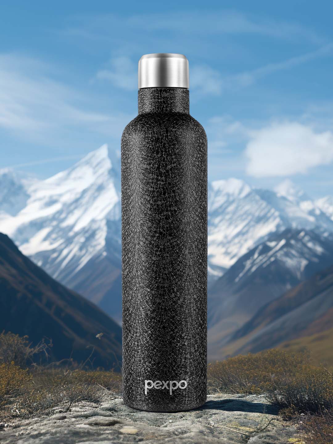 

Pexpo OREO ISI Certified Thermosteel 1L Hot & Cold Black Insulated Bottle