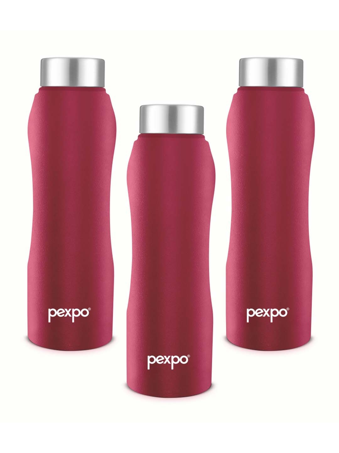 

Pexpo BISTRO 3pc Fridge Water Bottle 1L Single wall Red Stainless Steel, Maroon