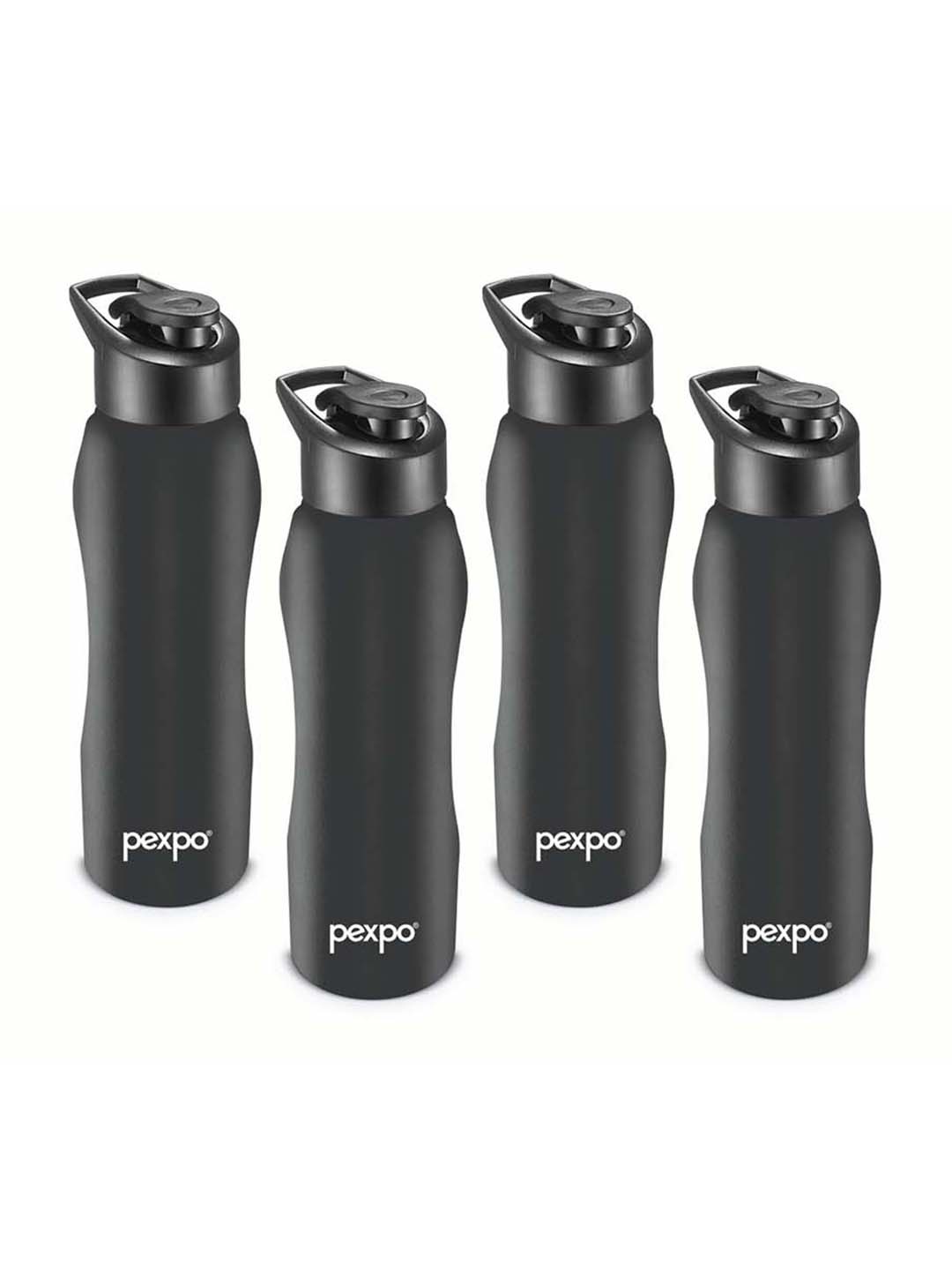

Pexpo BISTRO Set of 4 Sipper Cap Stainless Steel 1L Single wall Black Water Bottle