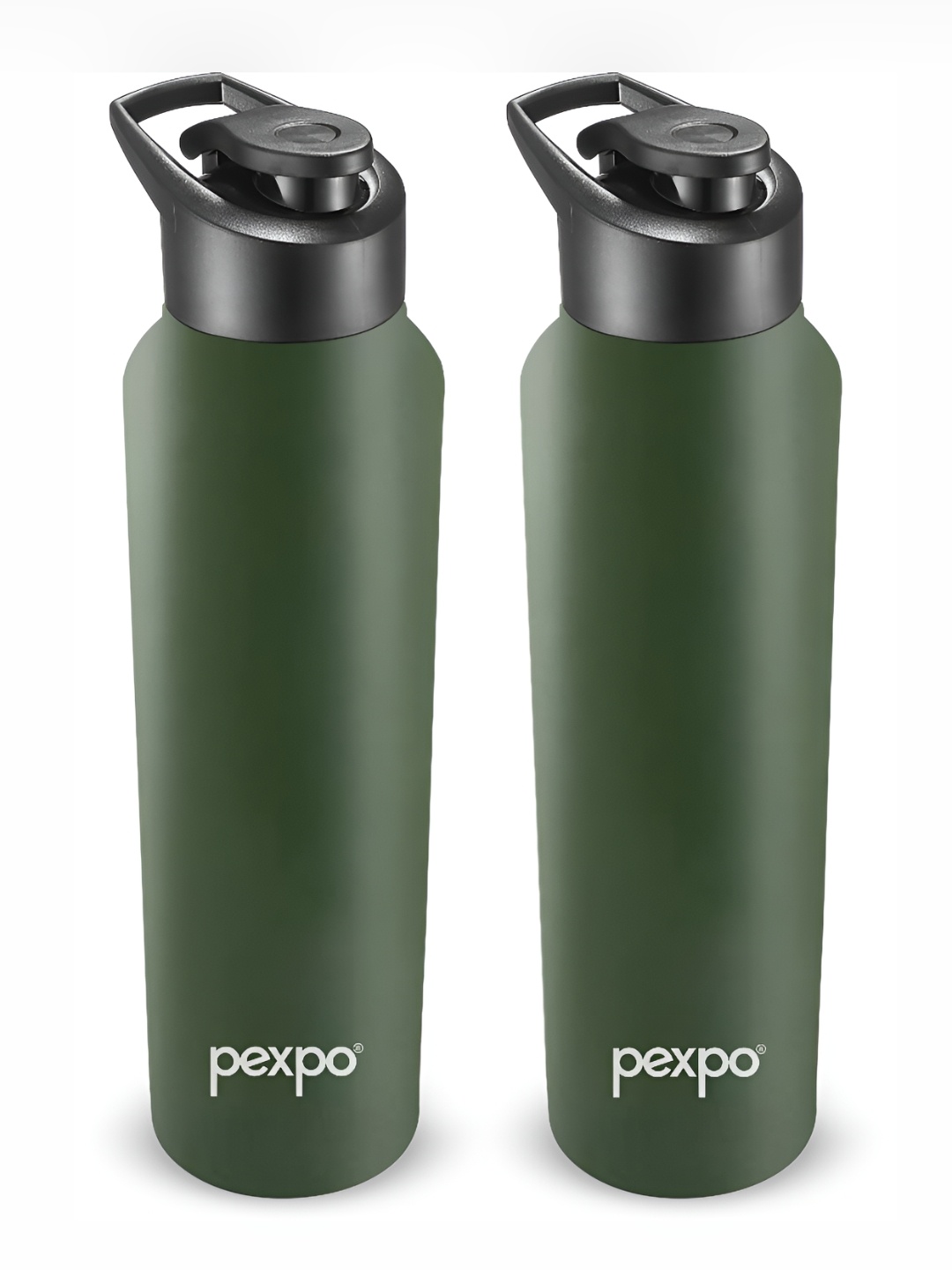 

Pexpo CHROMO 2pc Sipper Cap Stainless Steel 750ml Single wall Green Water Bottle