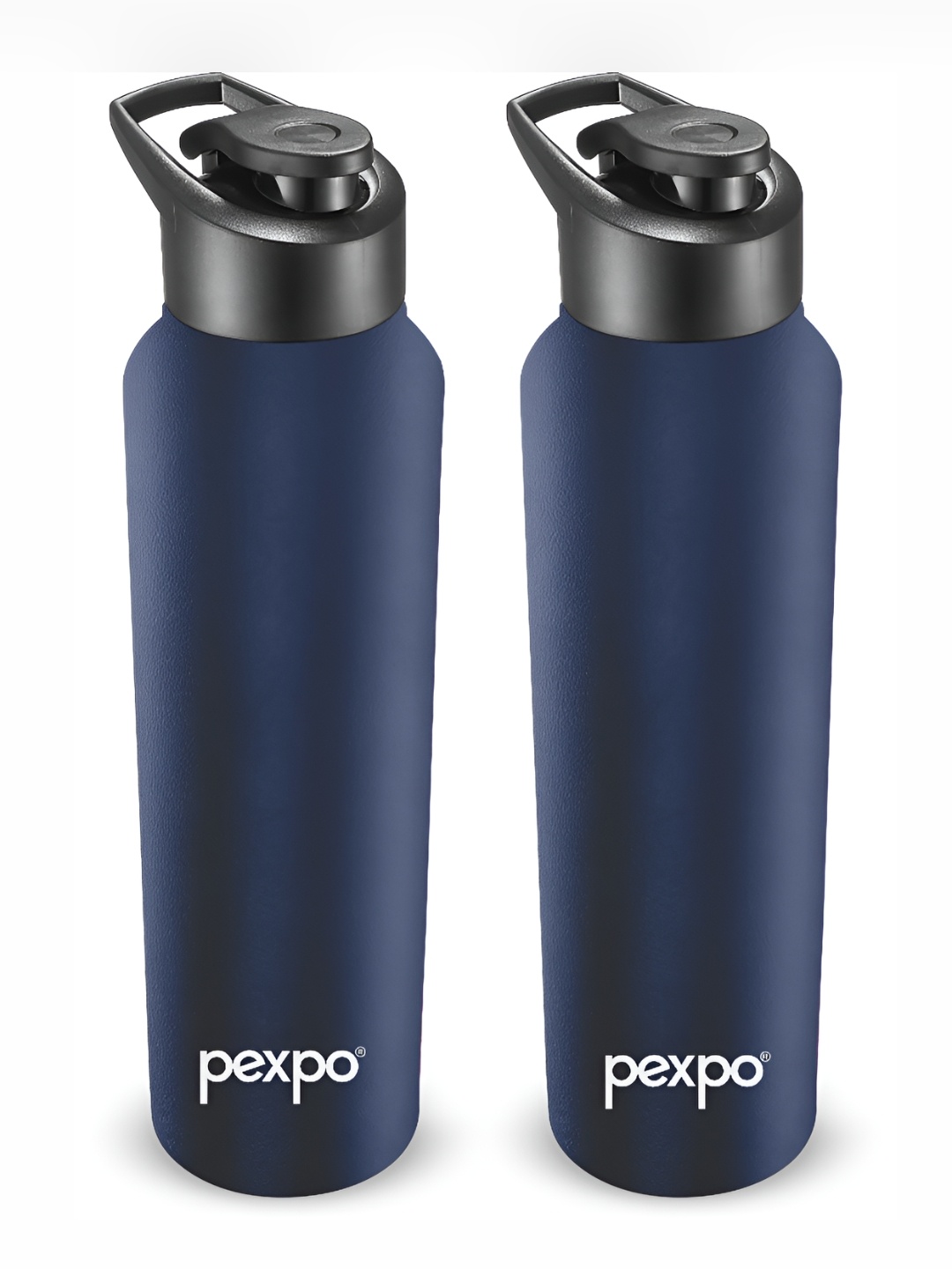 

Pexpo CHROMO 2pc Sipper Cap Stainless Steel 1000ml Single wall Denim Blue Water Bottle, Navy blue