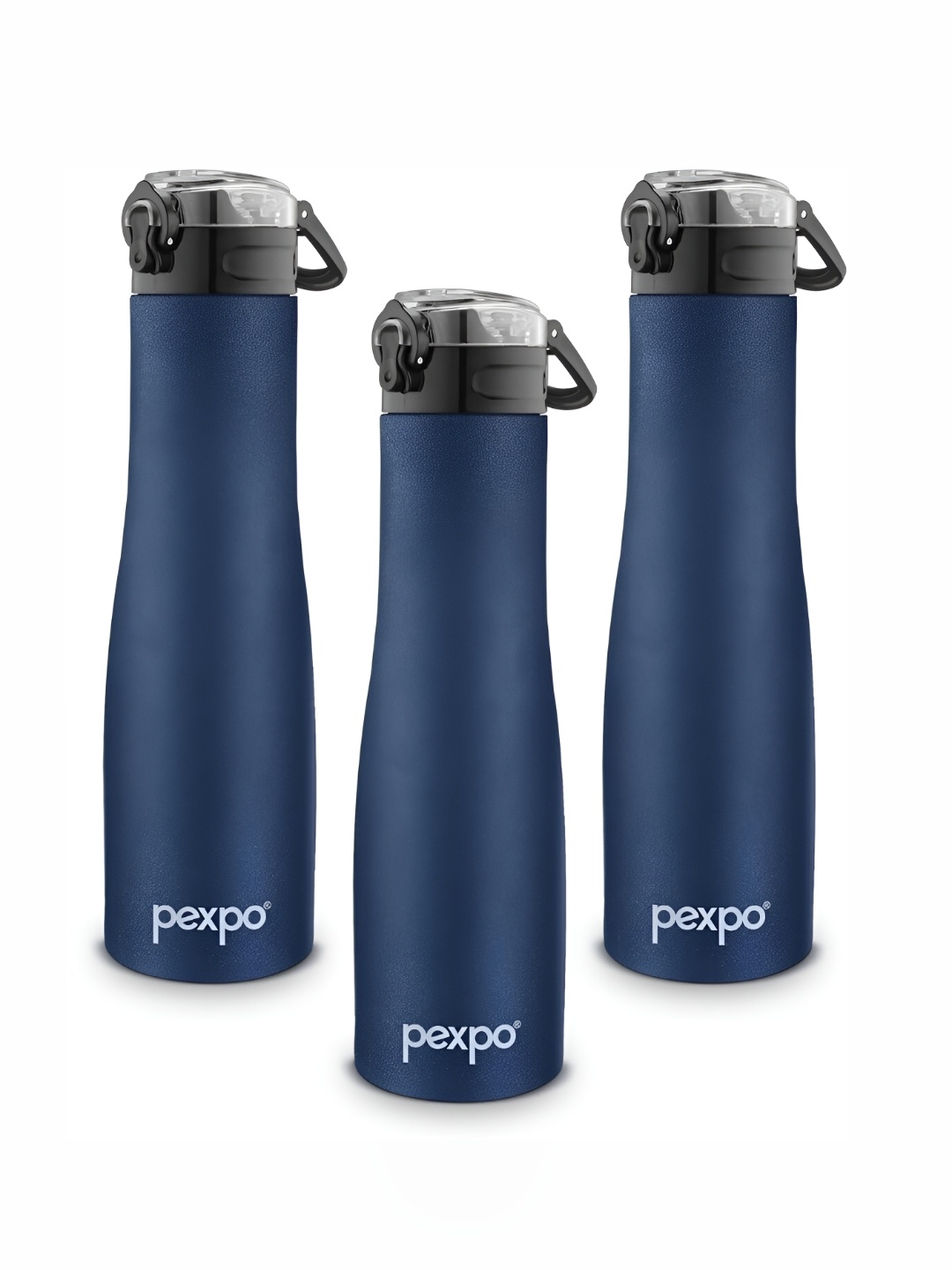 

Pexpo MONACO 3pc Sipper Cap Stainless Steel 1L Single wall Blue Water Bottle, Navy blue