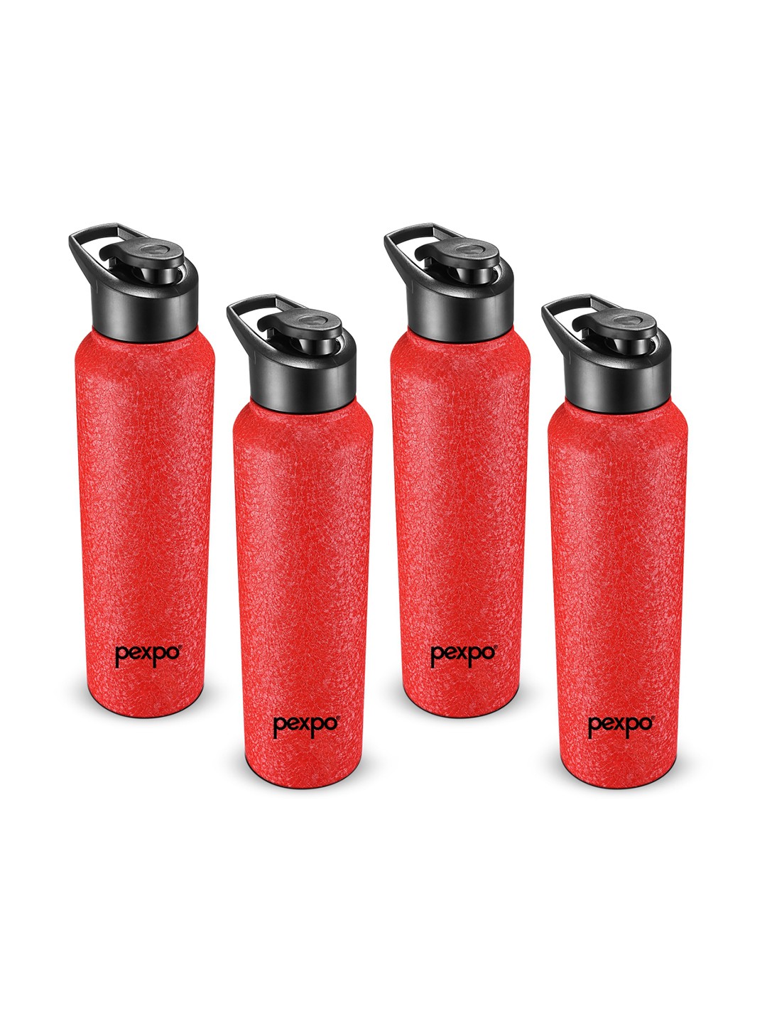 

Pexpo CHROMO Set of 4 Sports & Hiking Stainless Steel 1L Single wall Red Water Bottle