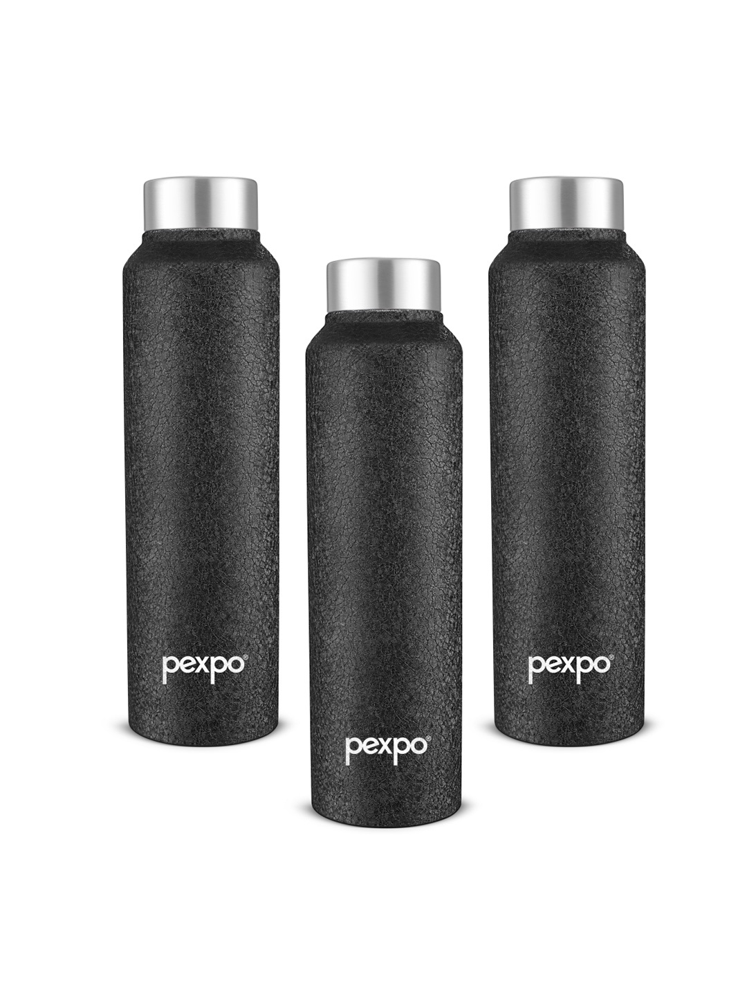 

Pexpo CHROMO 3pc Fridge Water Bottle 1L Single wall Black Stainless Steel