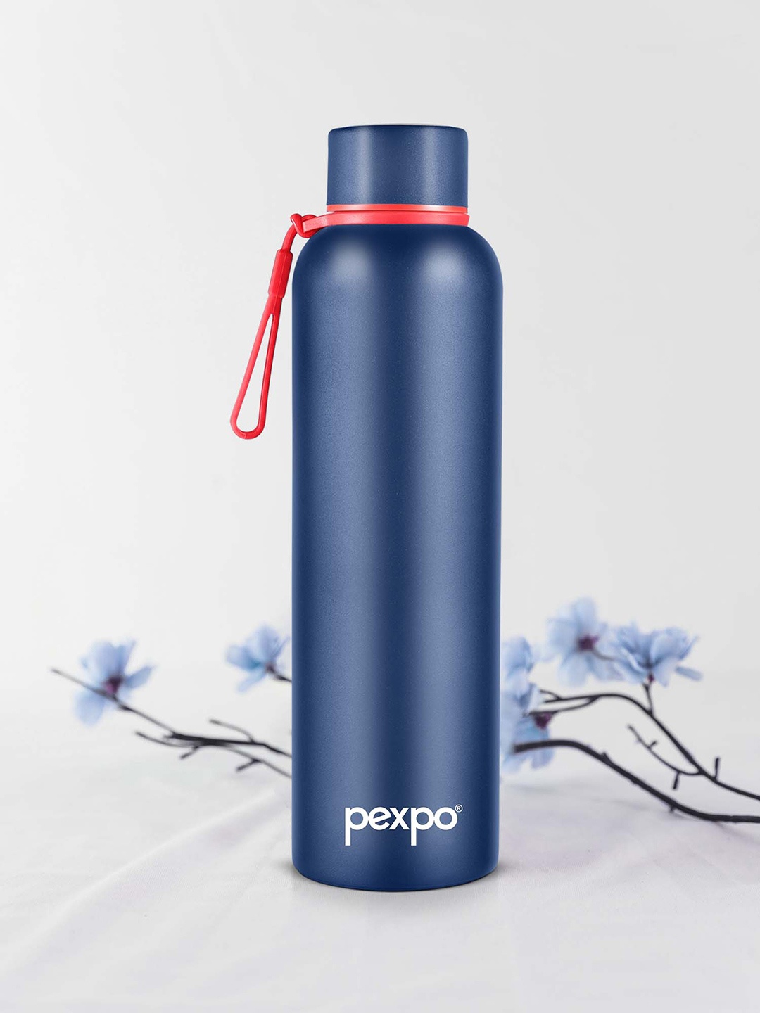 

Pexpo Bravo Denim Blue ISI Certified Thermosteel Hot & Cold Flask Water Bottle - 1 L, Navy blue