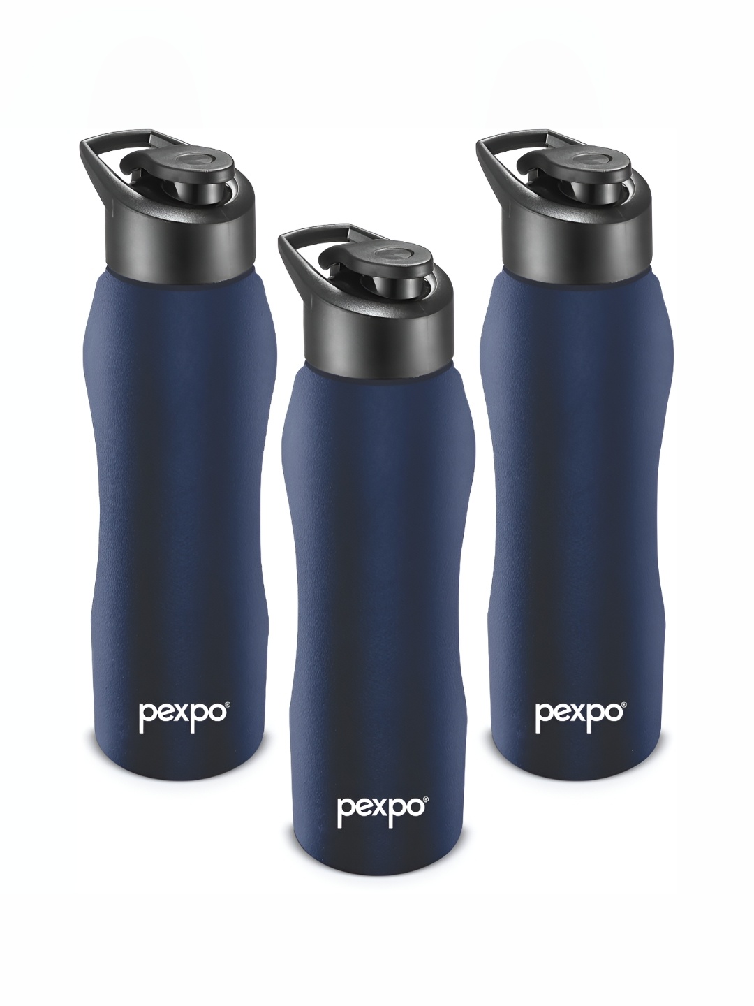 

Pexpo BISTRO 3pc Sipper Cap Stainless Steel 1000ml Single wall Denim Blue Water Bottle, Navy blue