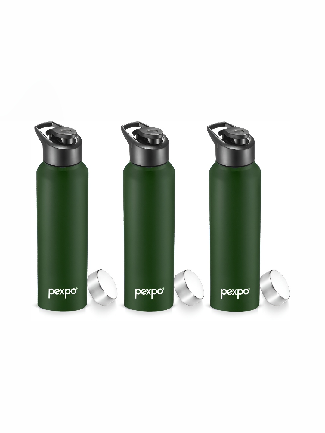 

Pexpo CHROMO 3pc Sports & Fridge Stainless Steel 1L Single wall Green Water Bottle