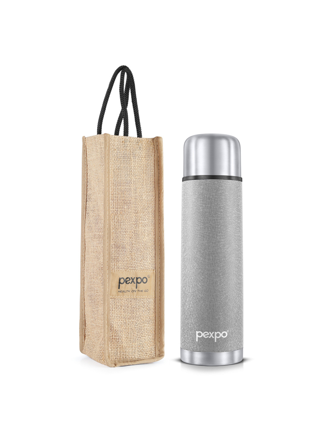 

Pexpo Flexo Grey ISI Certified Thermosteel Hot & Cold Insulated Water Bottle 750ml
