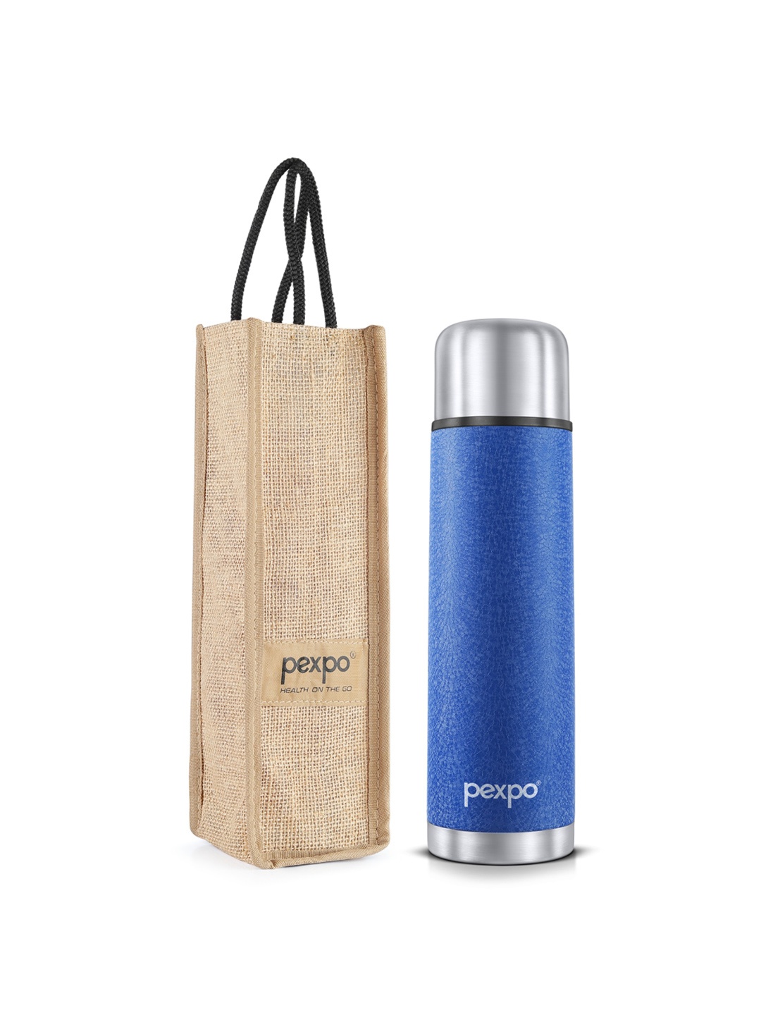 

Pexpo Flexo Blue ISI Certified Thermosteel Hot & Cold flask Insulated Water Bottle 750 ml