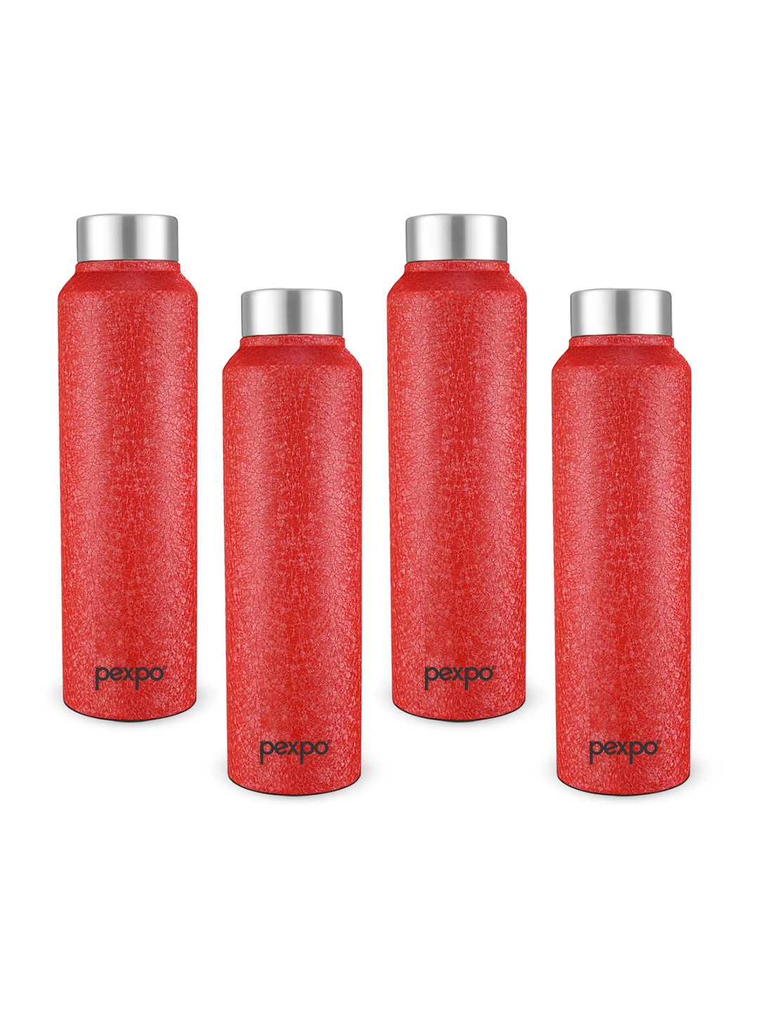 

Pexpo CHROMO Set of 4 Refrigerator Stainless Steel 1000ml Single wall Red Water Bottle