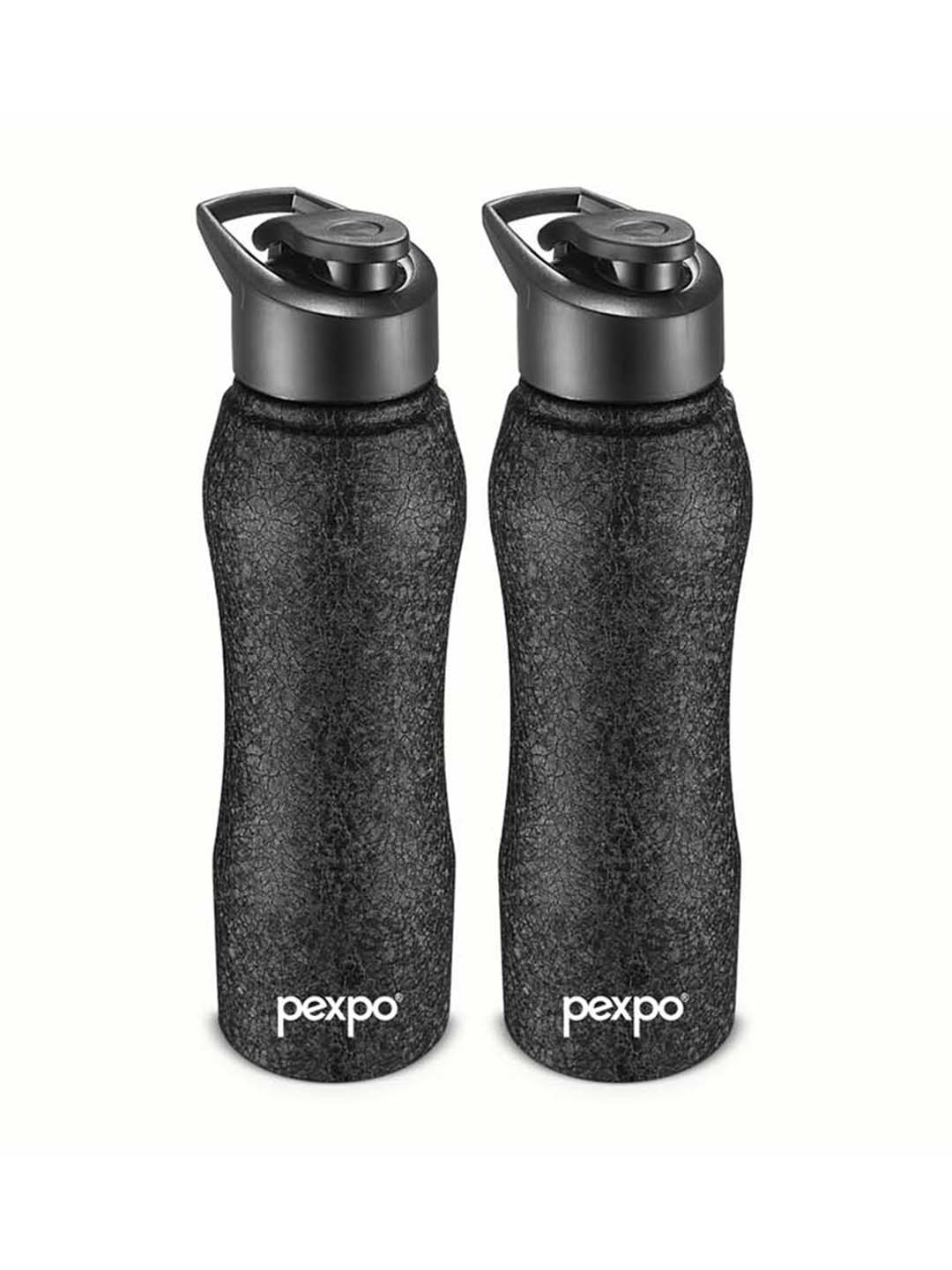 

Pexpo BISTRO 2pc Sports & Hiking Stainless Steel 1L Single wall Black Water Bottle