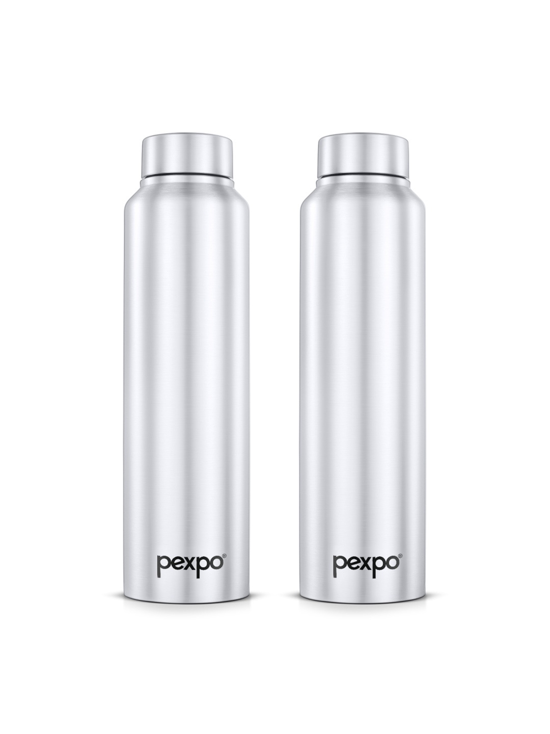 

Pexpo CHROMO 2pc Fridge Water Bottle 1L Single wall Silver Stainless Steel