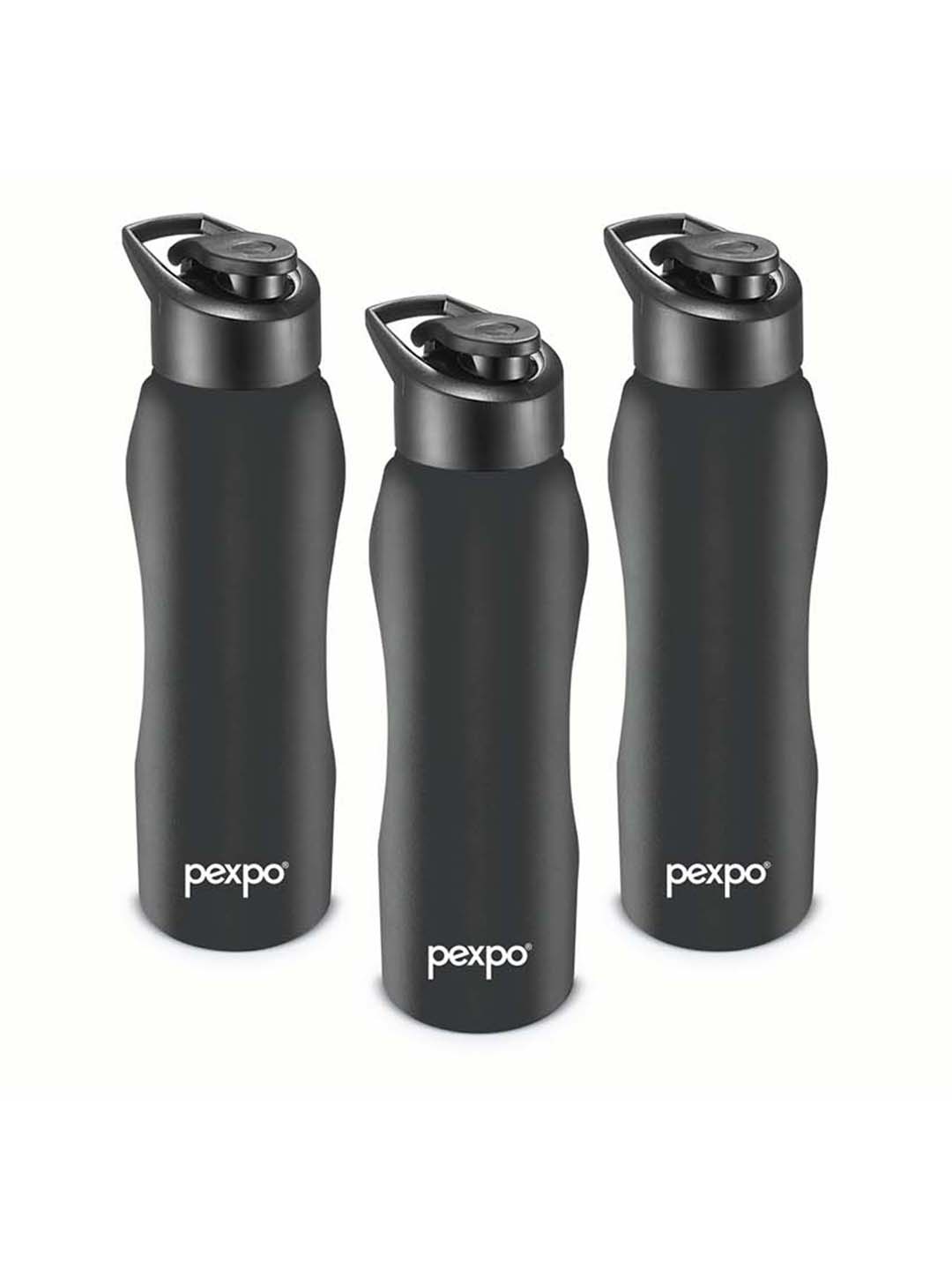 

Pexpo BISTRO 3pc Sipper Cap Stainless Steel 1L Single wall Black Water Bottle