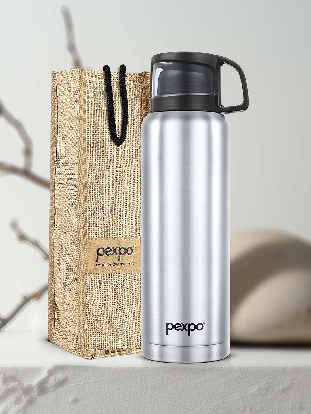 

Pexpo Ferrero Silver Thermosteel ISI Certified Hot Flask Insulated Water Bottle 1500ml