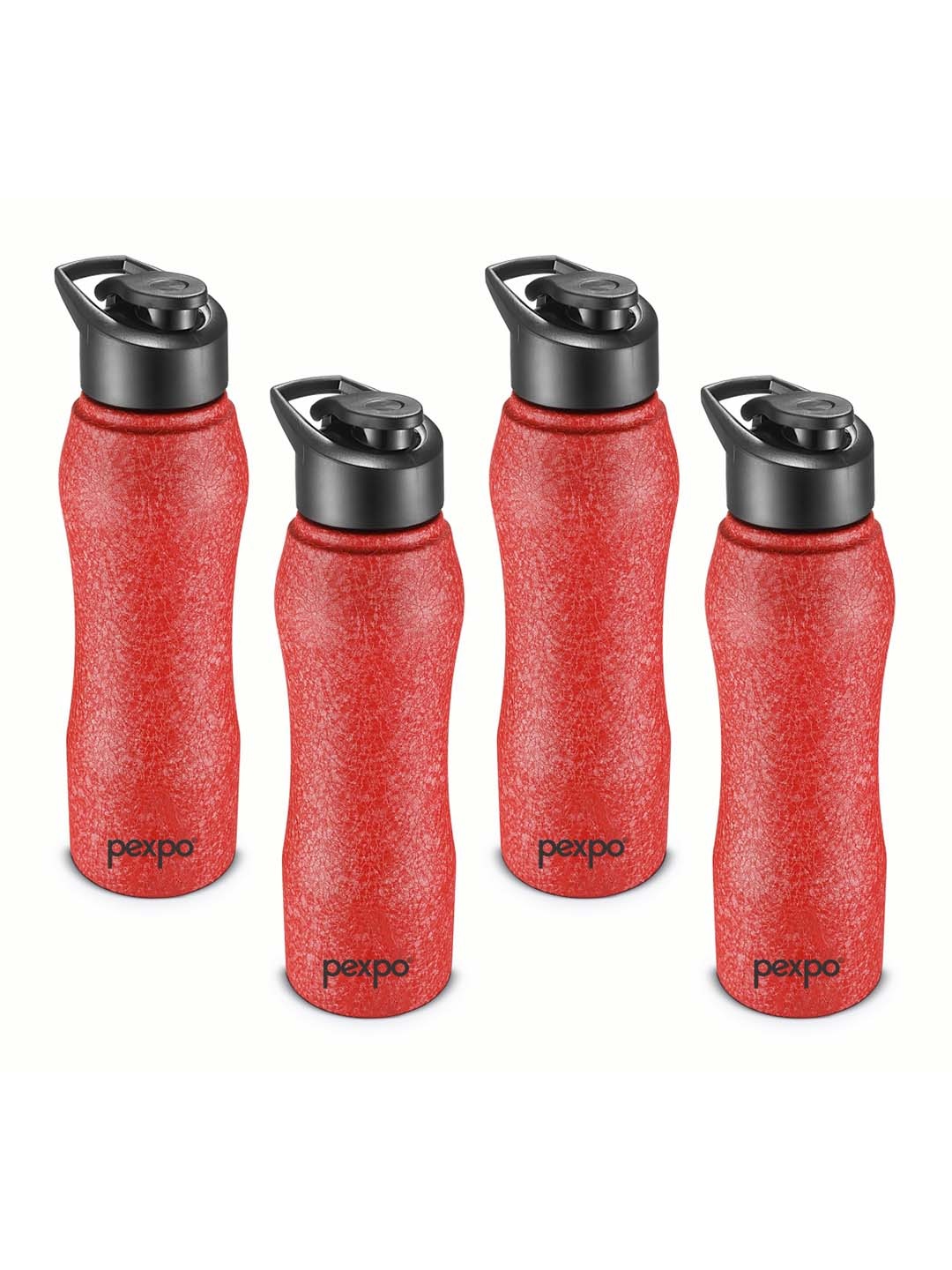 

Pexpo BISTRO Set of 4 Sports & Hiking Stainless Steel 1L Single wall Red Water Bottle