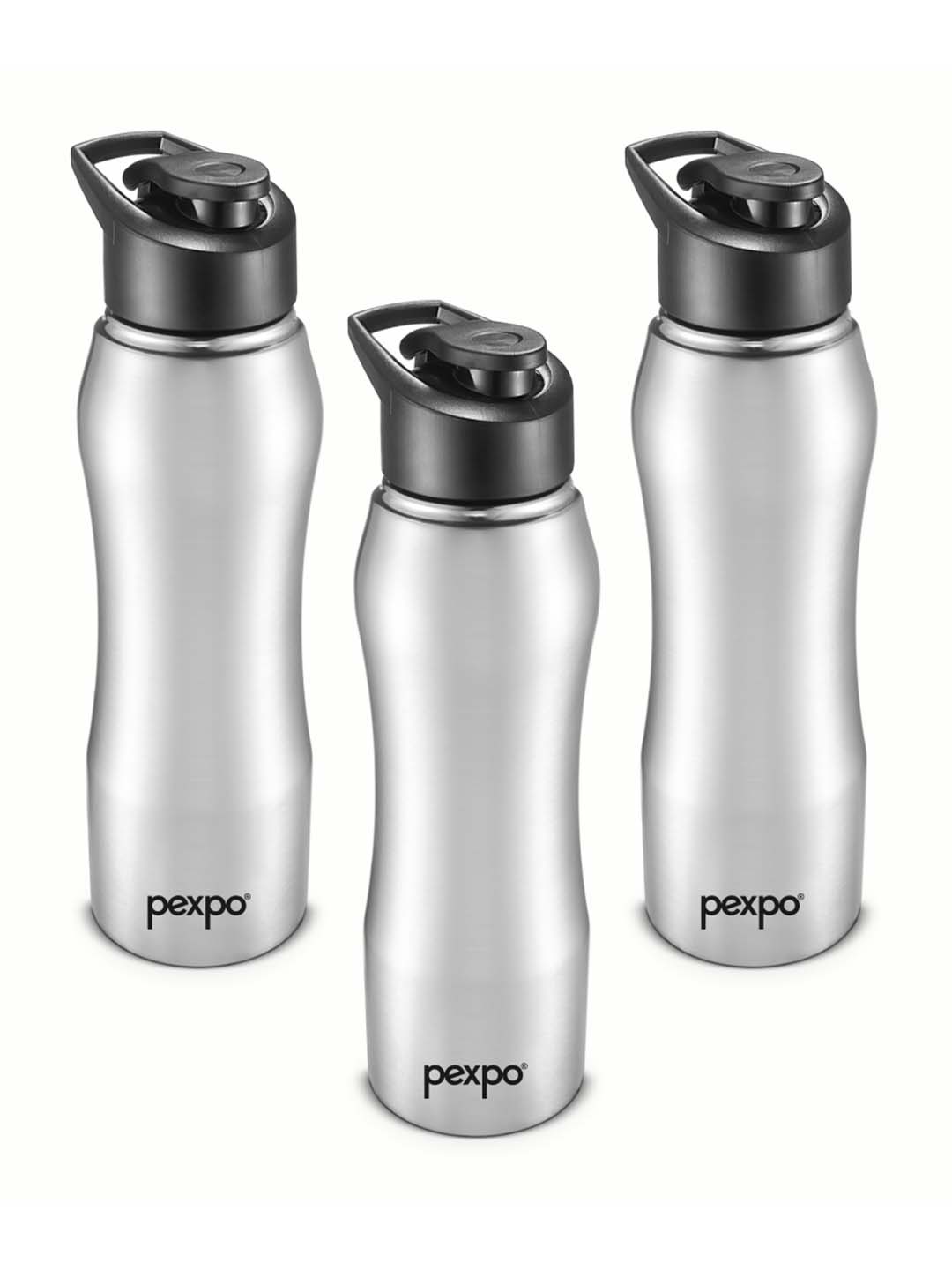 

Pexpo BISTRO 3pc Sports & Hiking Stainless Steel 1L Single wall Silver Water Bottle