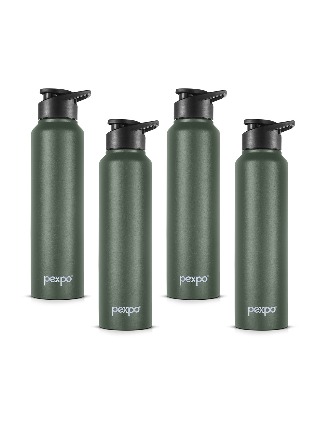 

Pexpo CHROMO Set of 4 Sipper Cap Stainless Steel 1000ml Single wall Green Water Bottle