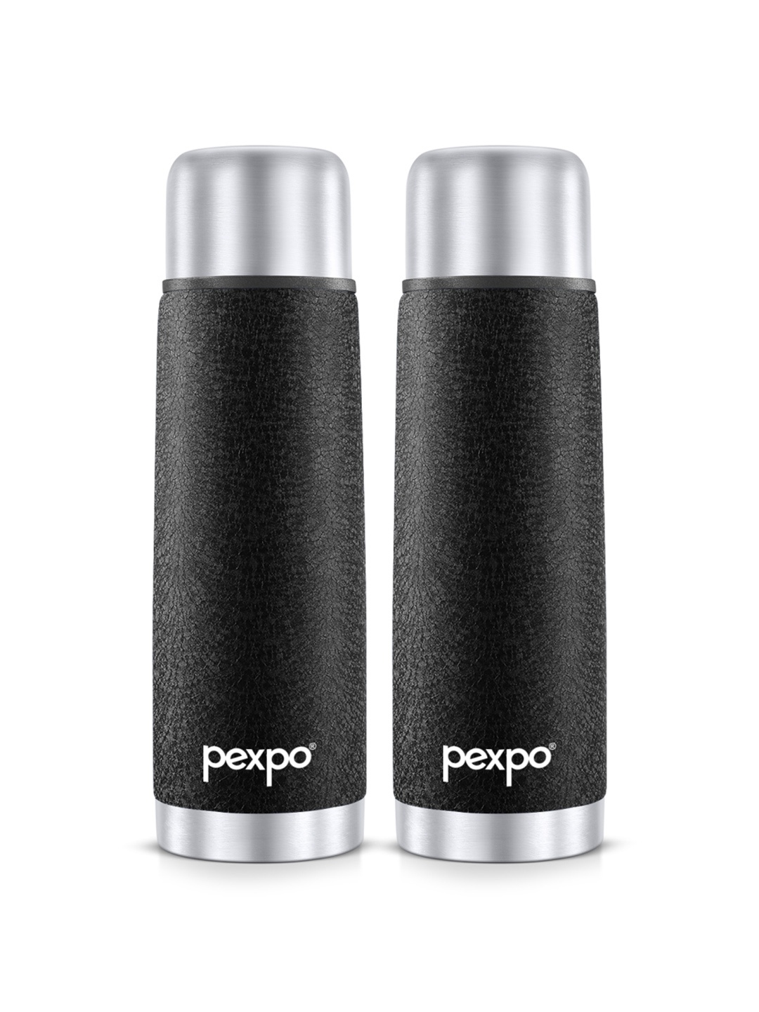 

Pexpo Flamingo Black 2 Pcs Thermosteel ISI Certified Flask Insulated Water Bottle 500ml