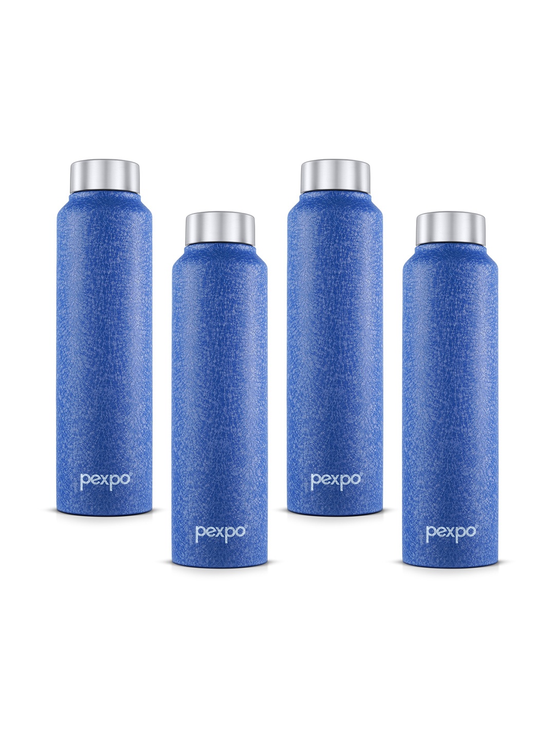 

Pexpo CHROMO Set of 4 Fridge Water Bottle 1L Single wall Blue Stainless Steel