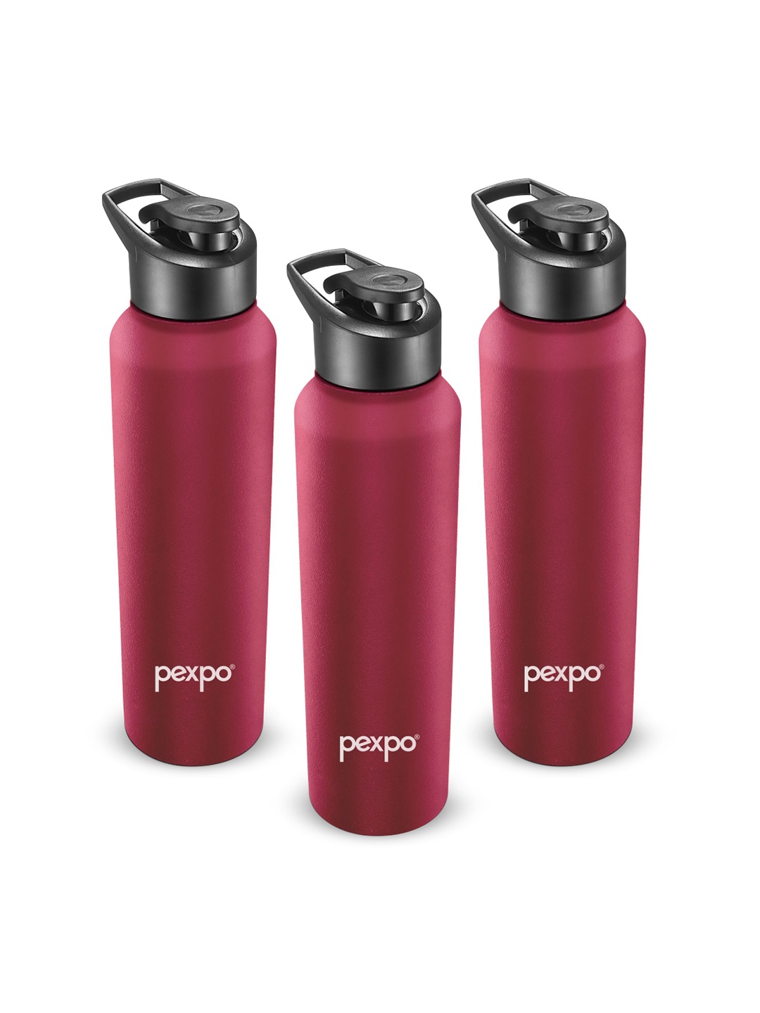 

Pexpo CHROMO 3pc Sipper Cap Stainless Steel 1L Single wall Red Water Bottle, Maroon