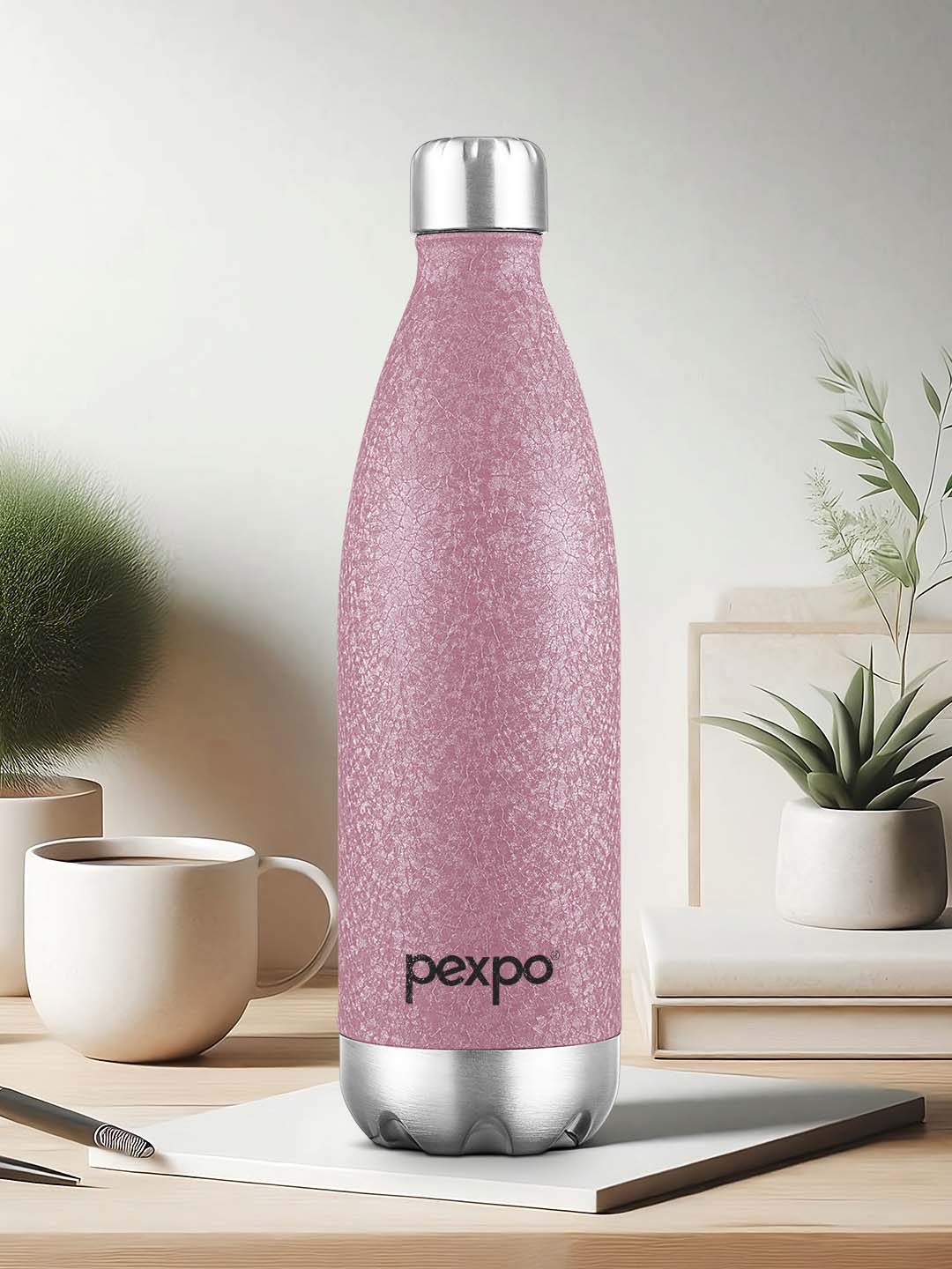 

Pexpo Electro Pink ISI Certified Thermosteel 24 Hours Hot and Cold Flask Water Bottle 1L