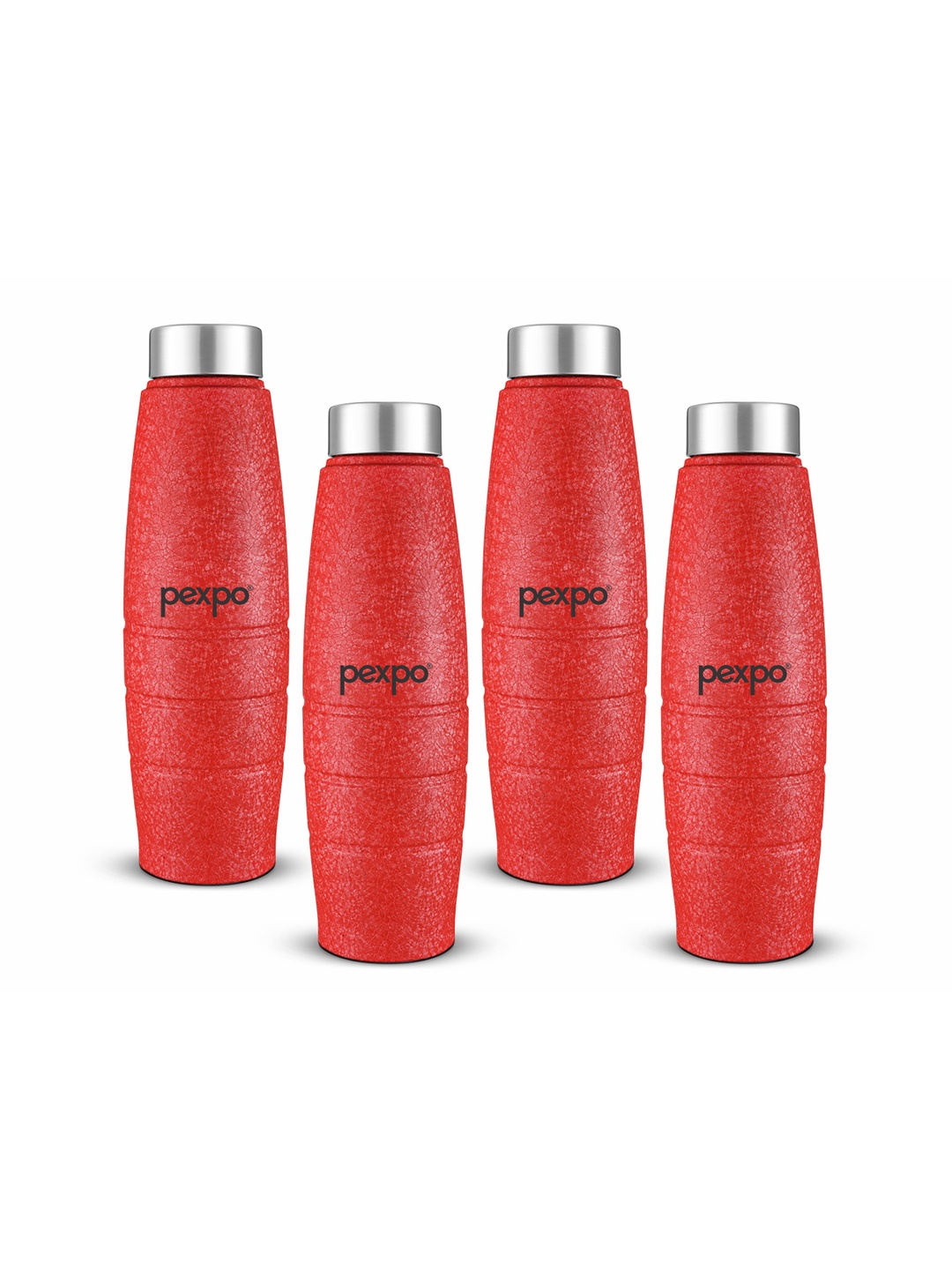 

Pexpo DURO Set of 4 Refrigerator Stainless Steel 1L Single wall Red Water Bottle