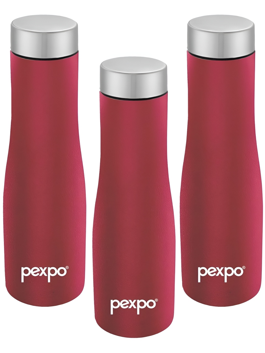 

Pexpo MONACO 3pc Fridge Water Bottle 750ml Single wall Red Stainless Steel, Maroon