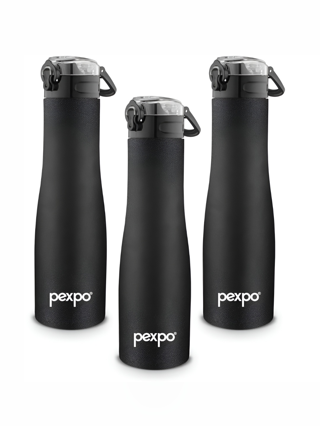 

Pexpo MONACO 3pc Sipper Cap Stainless Steel 1L Single wall Black Water Bottle