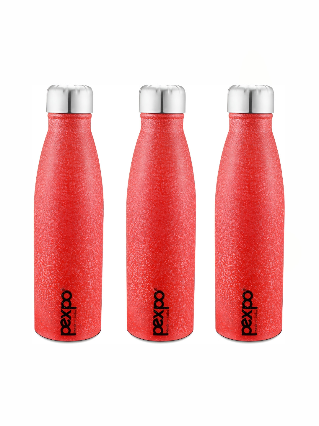 

Pexpo Red 3 Pieces Stainless Steel BPA Free Water Bottle 1L Each