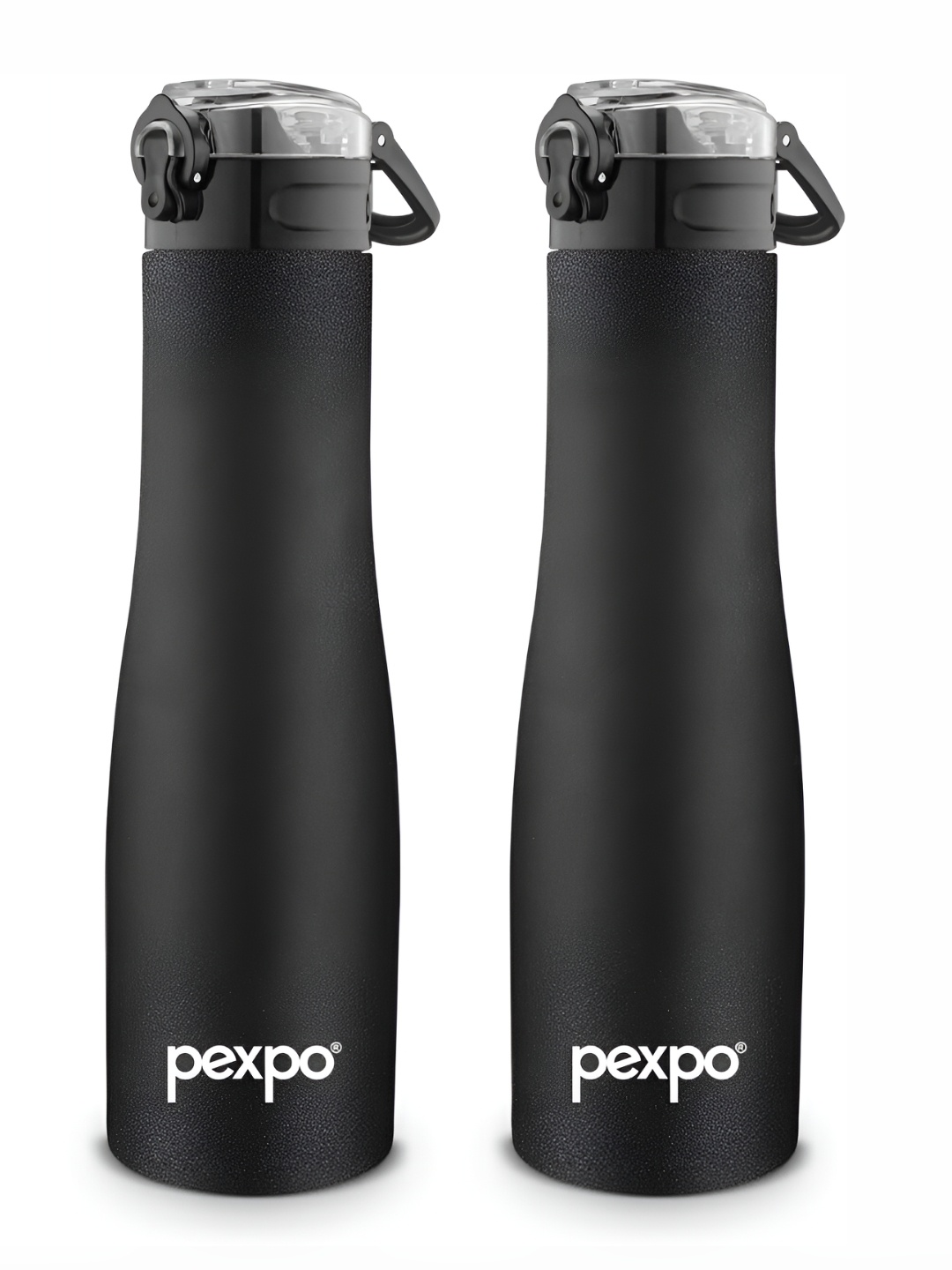 

Pexpo MONACO 2pc Sipper Cap Stainless Steel 1L Single wall Black Water Bottle