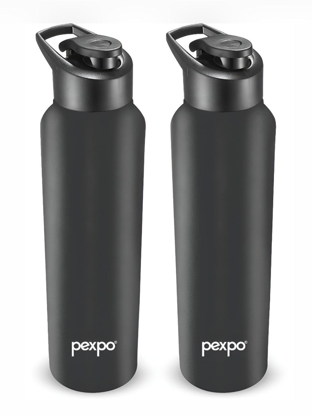 

Pexpo CHROMO 2pc Sipper Cap Stainless Steel 750ml Single wall Black Water Bottle