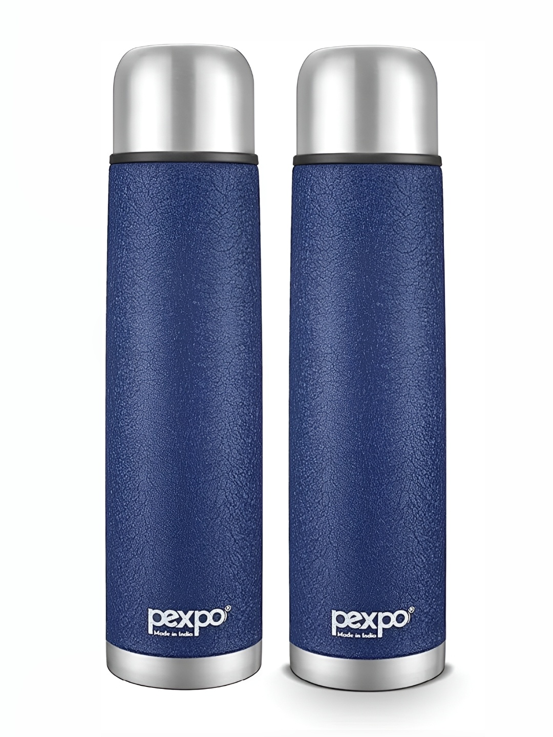 

Pexpo Flamingo Blue 2 Pcs ISI Certified Thermosteel Hot & Cold Insulated Water Bottle 1L