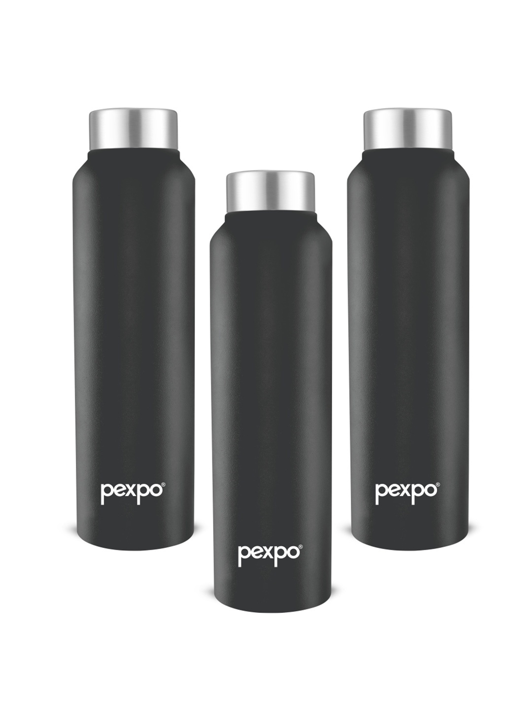 

Pexpo CHROMO 3pc Fridge Water Bottle 1000ml Single wall Black Stainless Steel