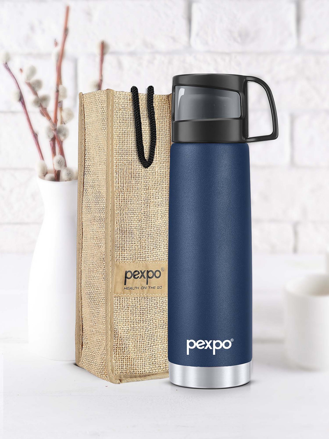 

Pexpo FERERRO ISI Certified Thermosteel 500ml Hot & Cold Blue Insulated Bottle, Navy blue