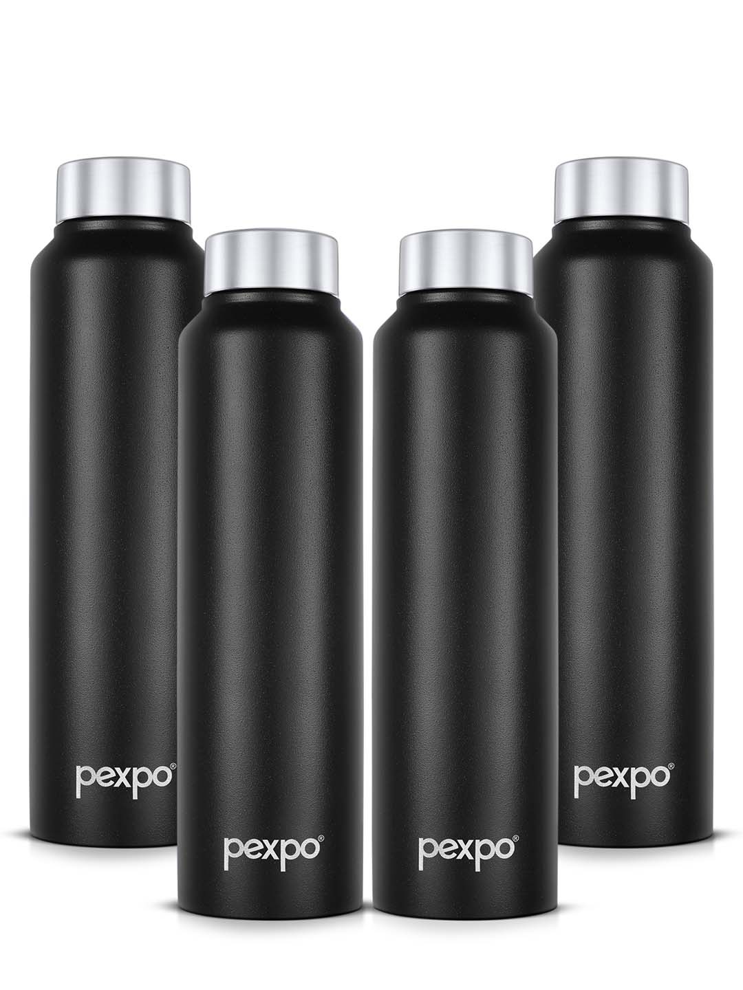 

Pexpo CHROMO Set of 4 Fridge Water Bottle 750ml Single wall Black Stainless Steel