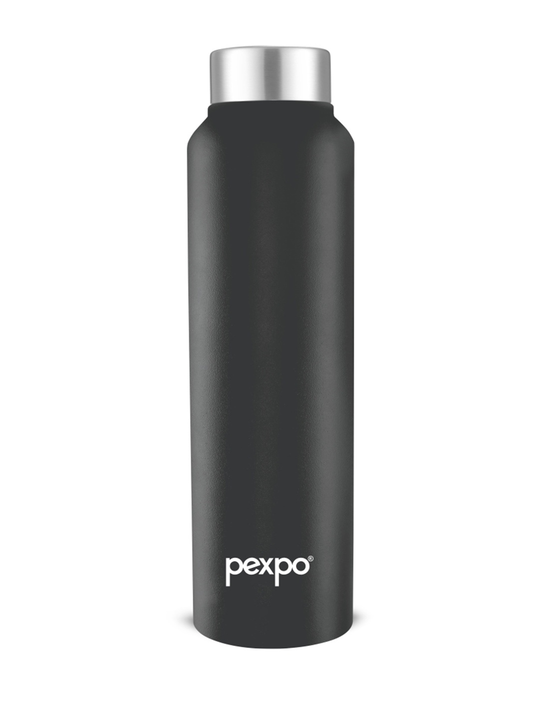 

Pexpo CHROMO Refrigerator Stainless Steel 1L Single wall Black Water Bottle