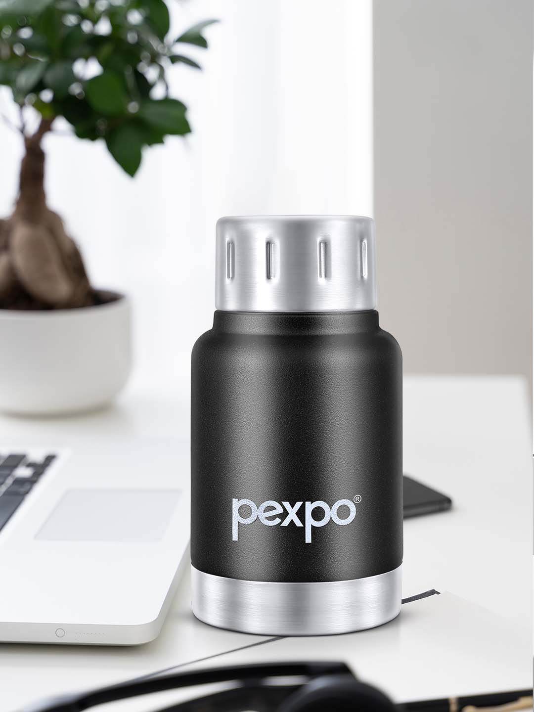 

Pexpo Cameo Black Thermosteel Hot & Cold Upto 46 Hrs Knight Insulated Water Bottle 160 ml